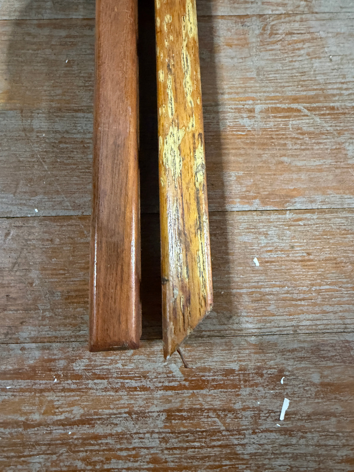 PAIR 30" Teak Spindles - Angeled Ends