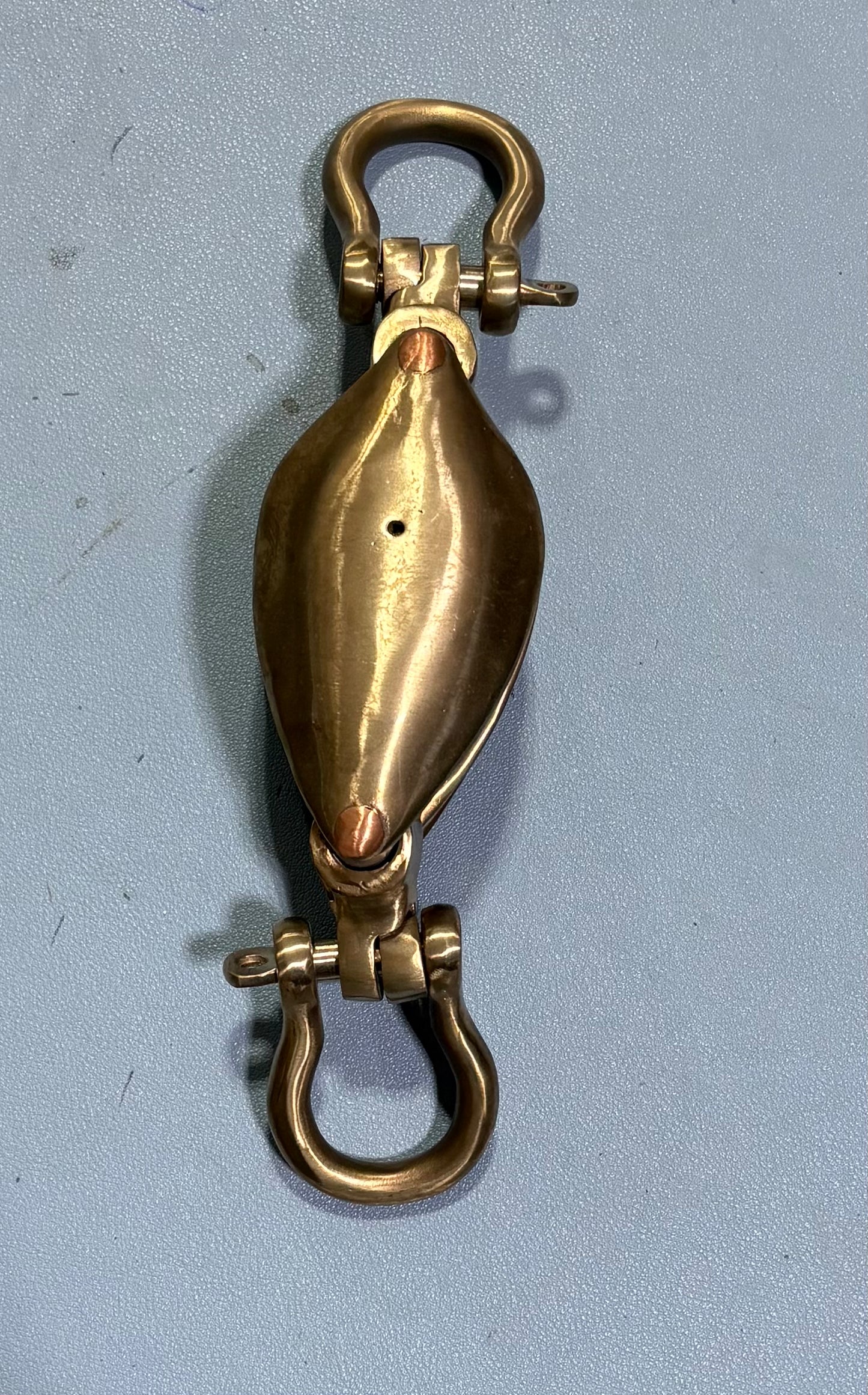 Bronze Double 1/2" Block with Two Bow Shackles - Herreshoff