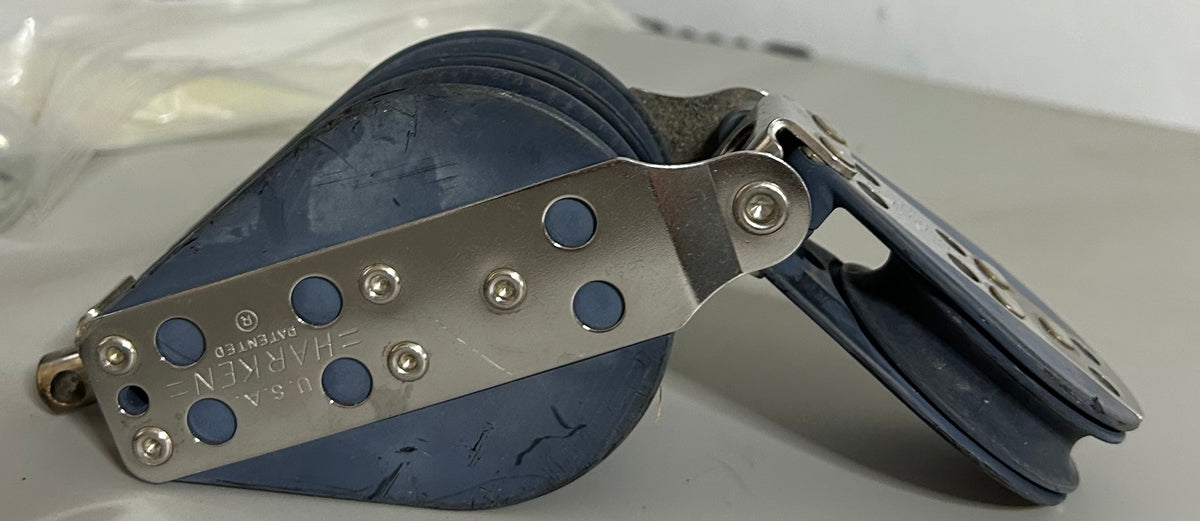 Large Double Harken Block connected to a single block - 1/2" line max