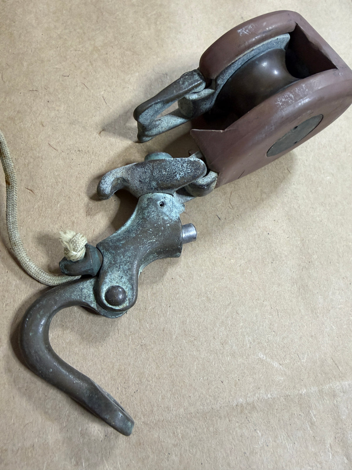 Vintage Snatch Block - 1 1/2" Bronze Sheave - 5/8" Line