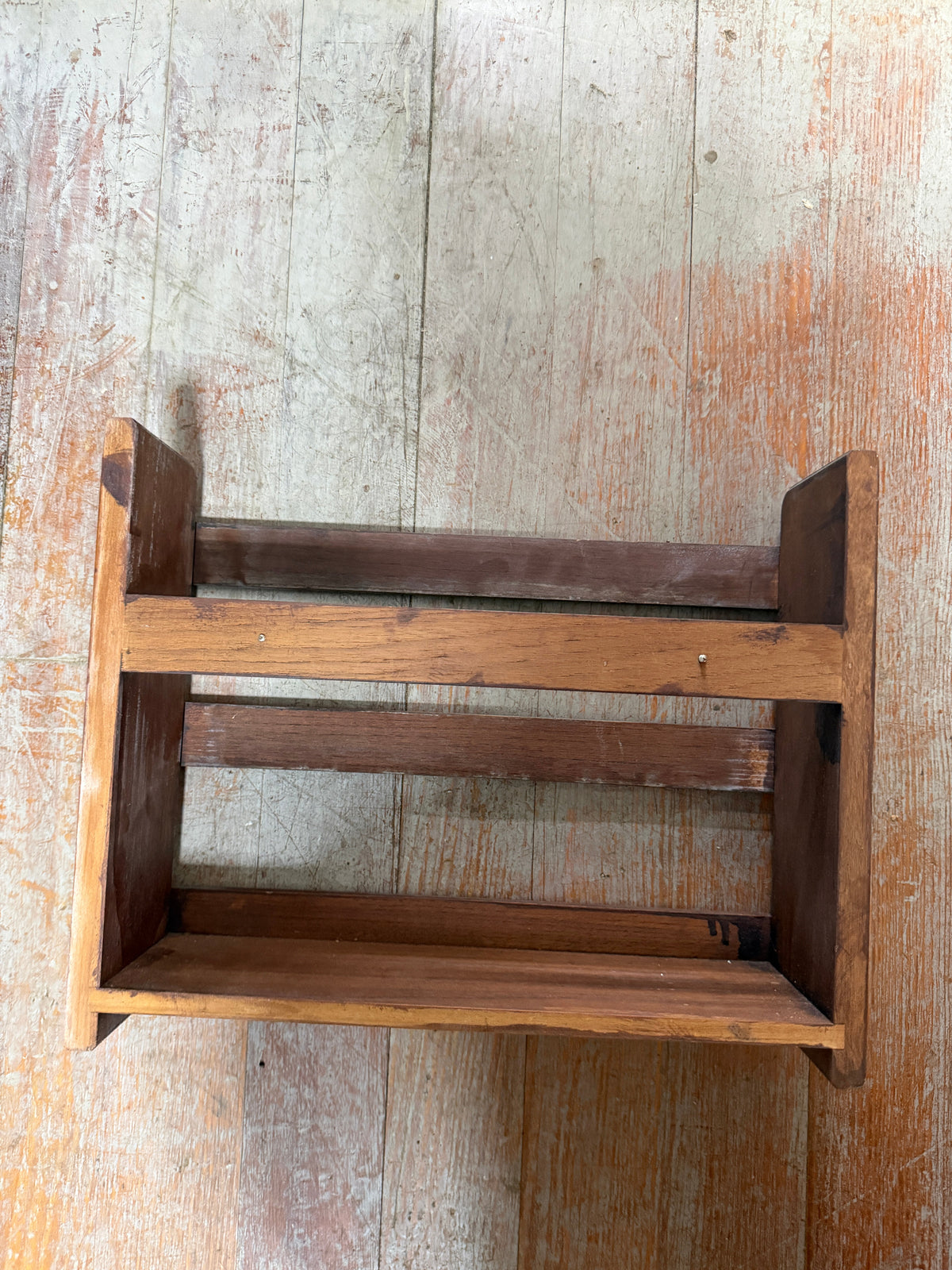 Teak Interior Wall Shelf - 14 7/8" Width x 12" Height x 4 1/4" Depth