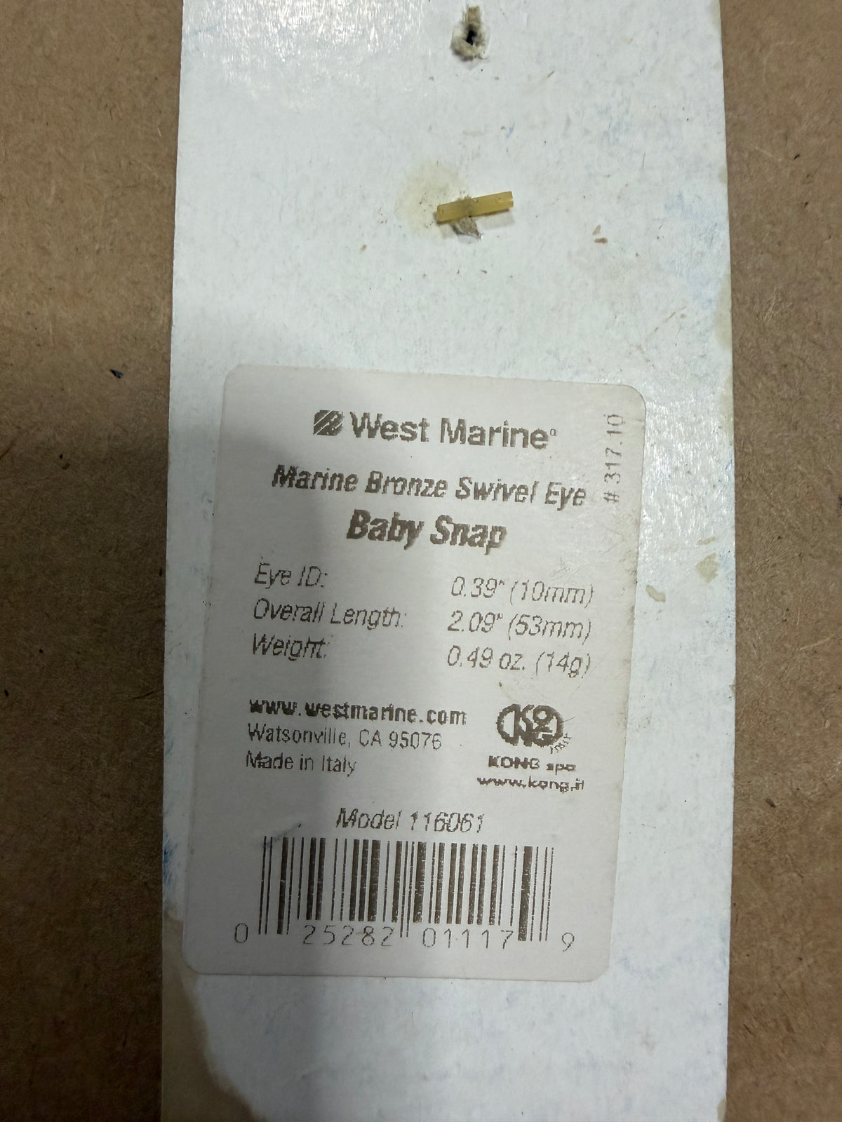 West Marine Bronze Swivel Bail Baby Snap