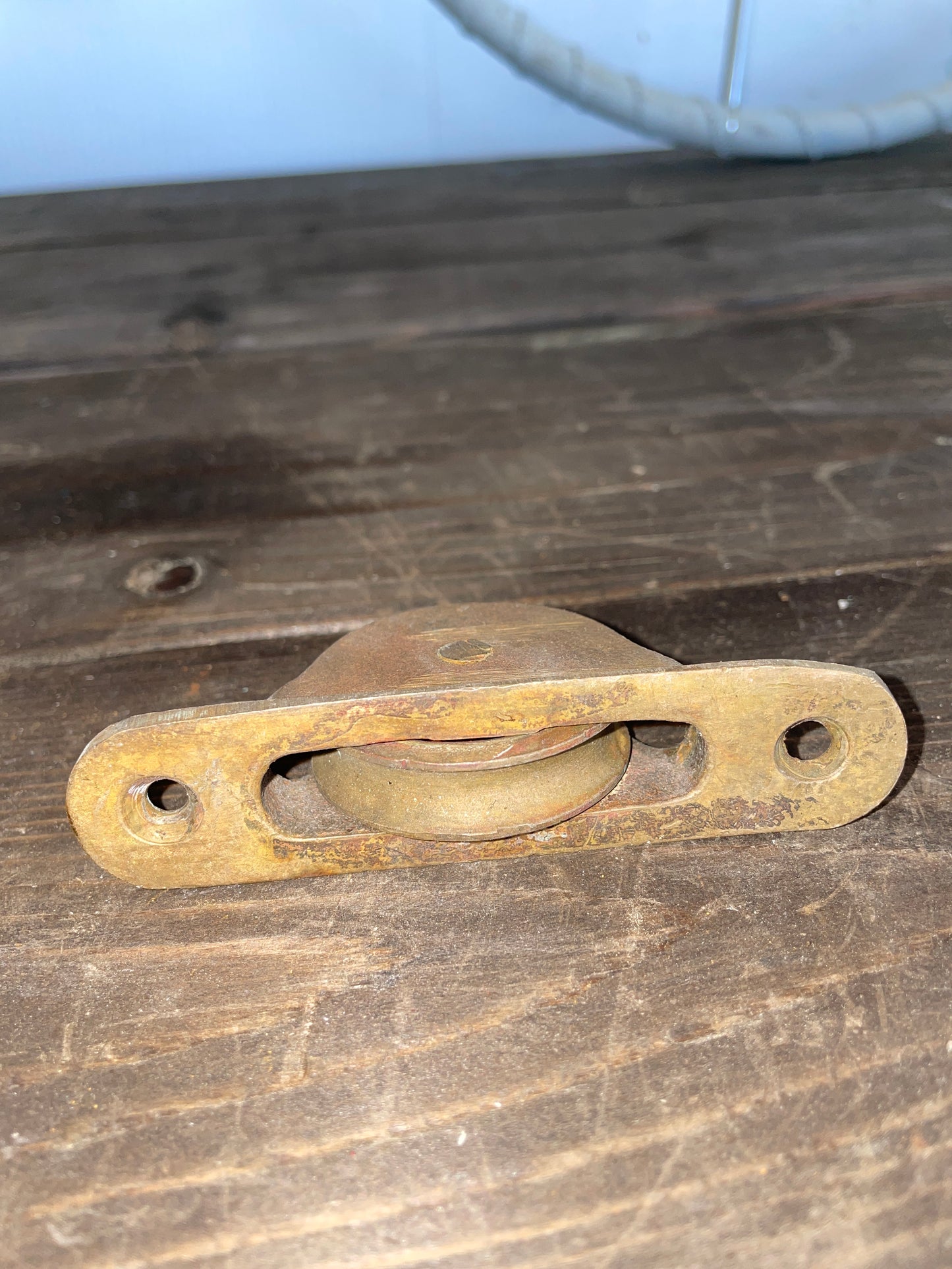 Vintage Bronze Mast Block 1 1/2” Sheave- 5/16” Line