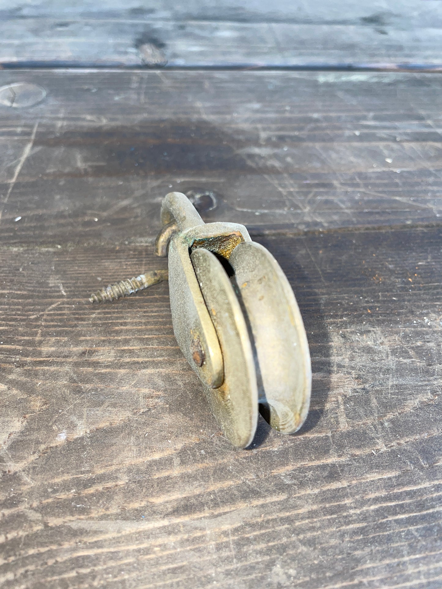 Vintage Bronze Block With 2” Sheave - 3/8” Line