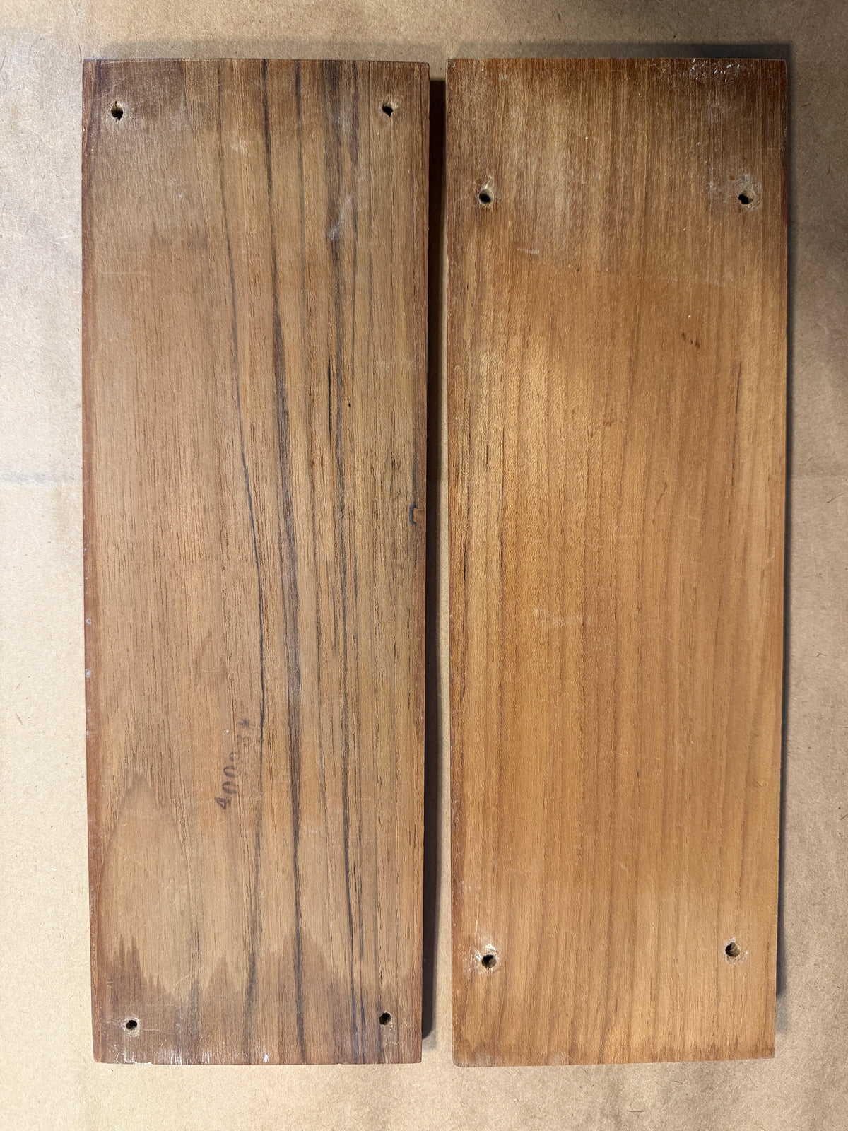 PAIR Small Teak Boards - 13 1/2" long x 4 9/16" width x 3/8" thickness - Pearson 27