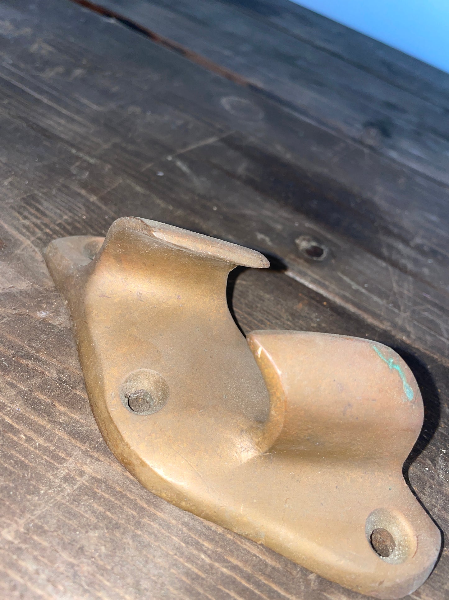Solid Bronze Vintage Chock Cleat With Unique Base 5 1/2” Long