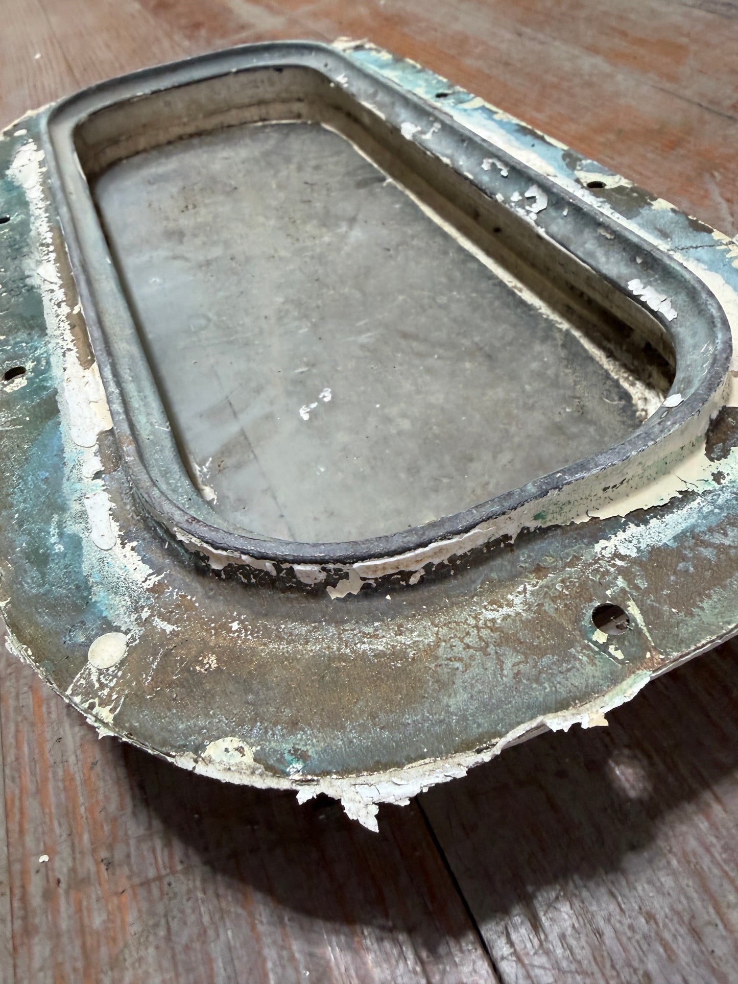 Bronze Perko Porthole - 12 1/2" Long x 5 1/2" Wide - Broken Dog & Painted Over