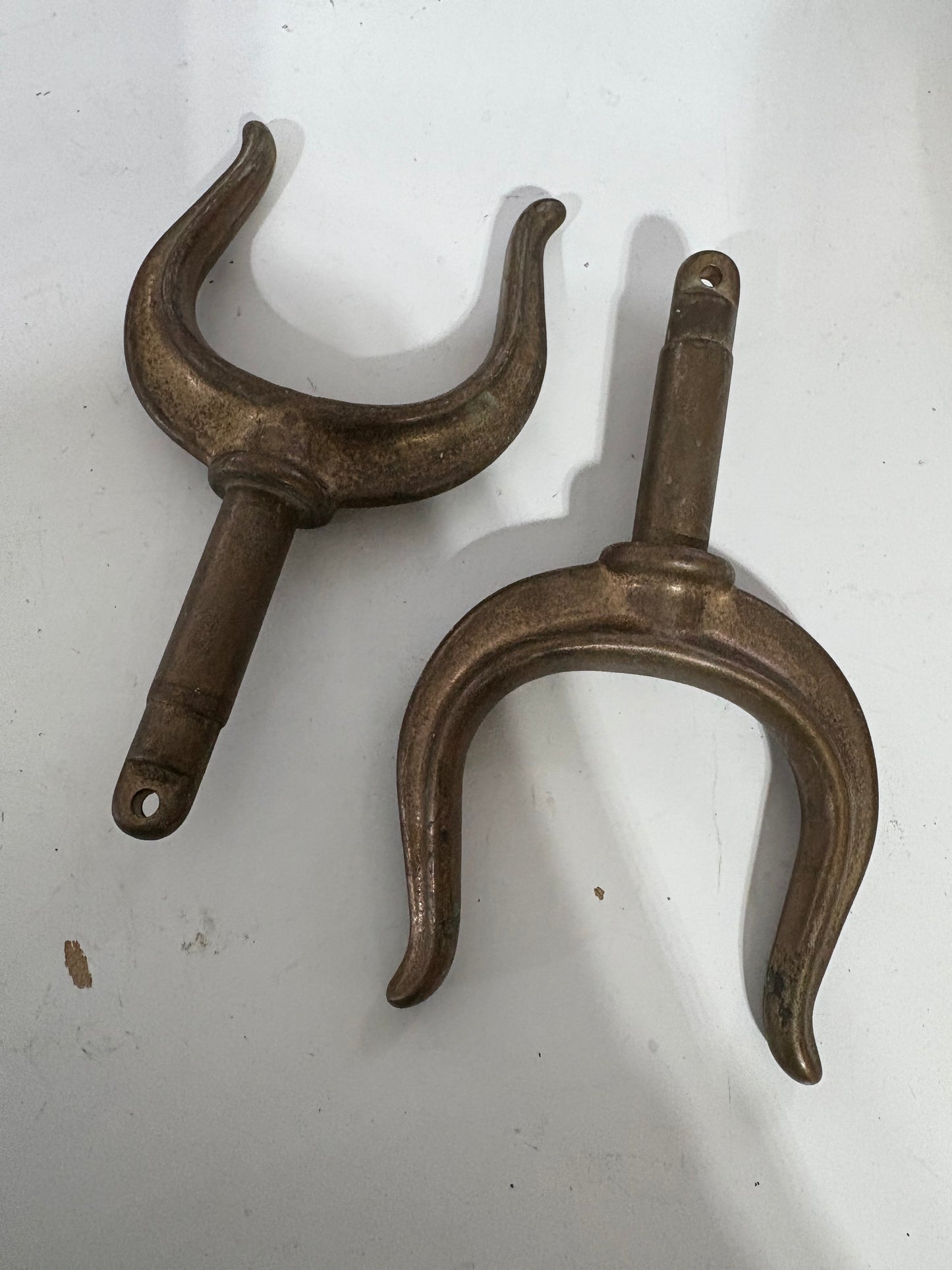 Vintage Brass Oar Locks - 5" Total Length