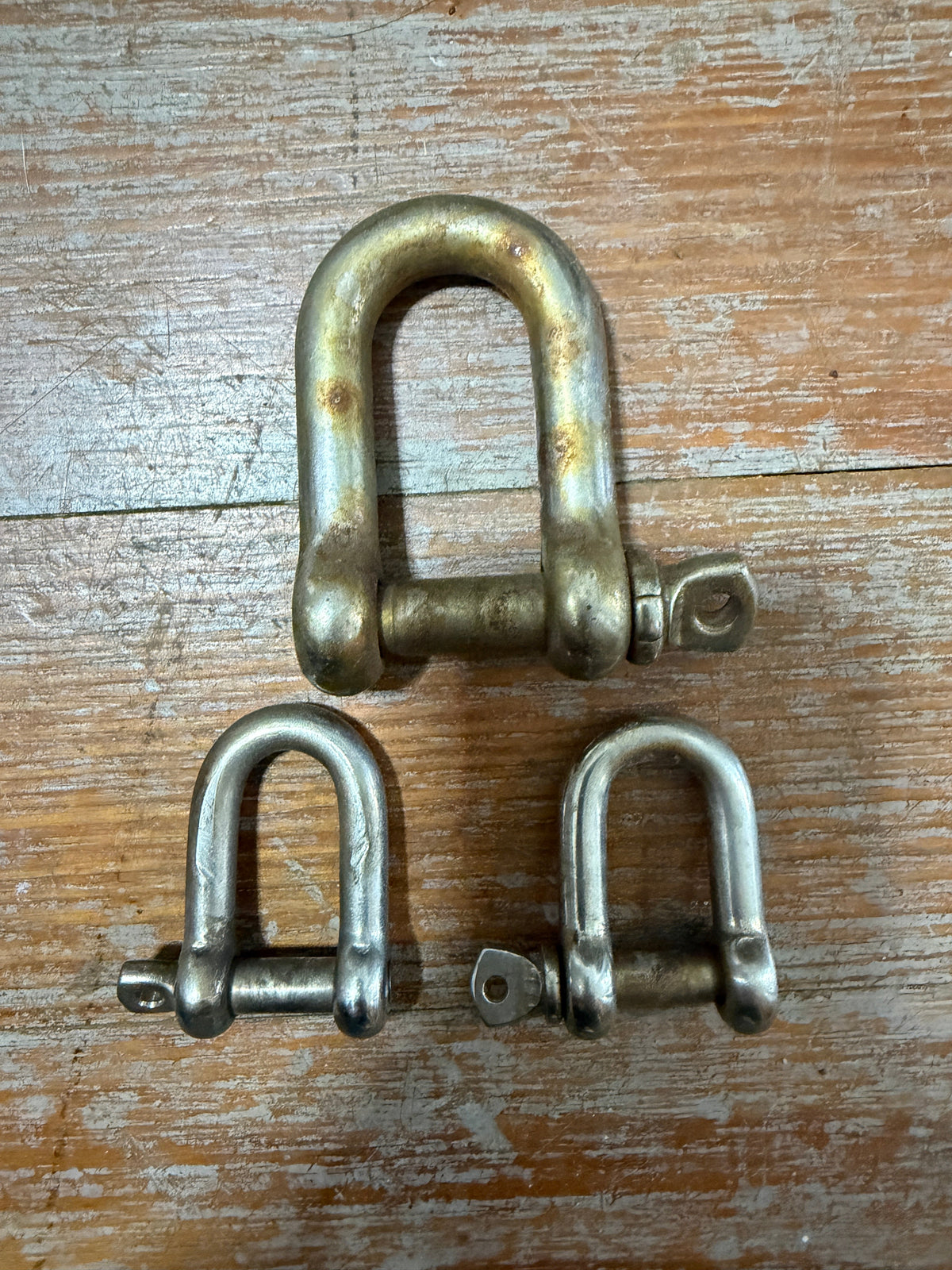 LOT OF 3 Stainless Steel D Shackles