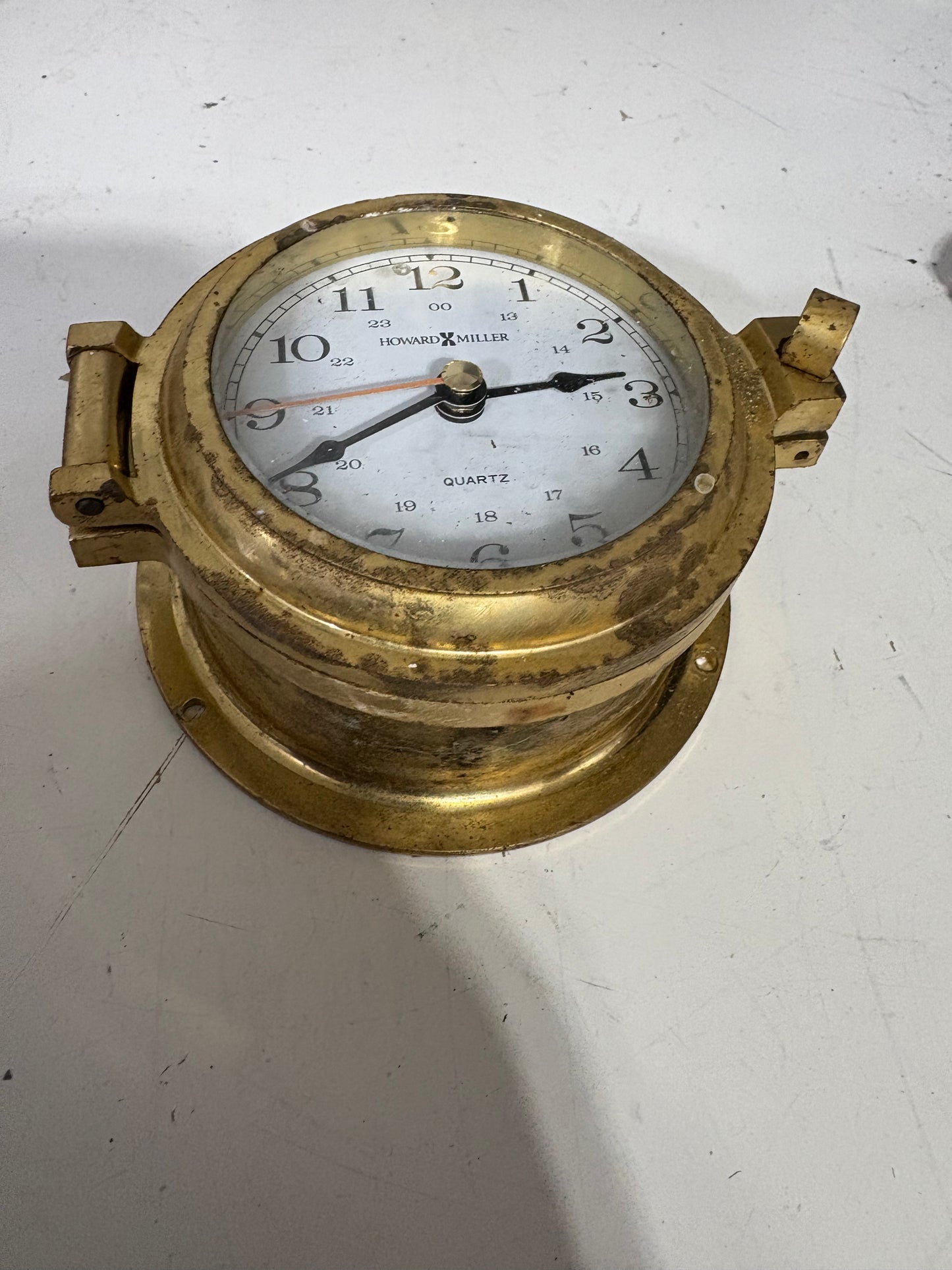 Howard Miller Brass Clock 4 1/2"