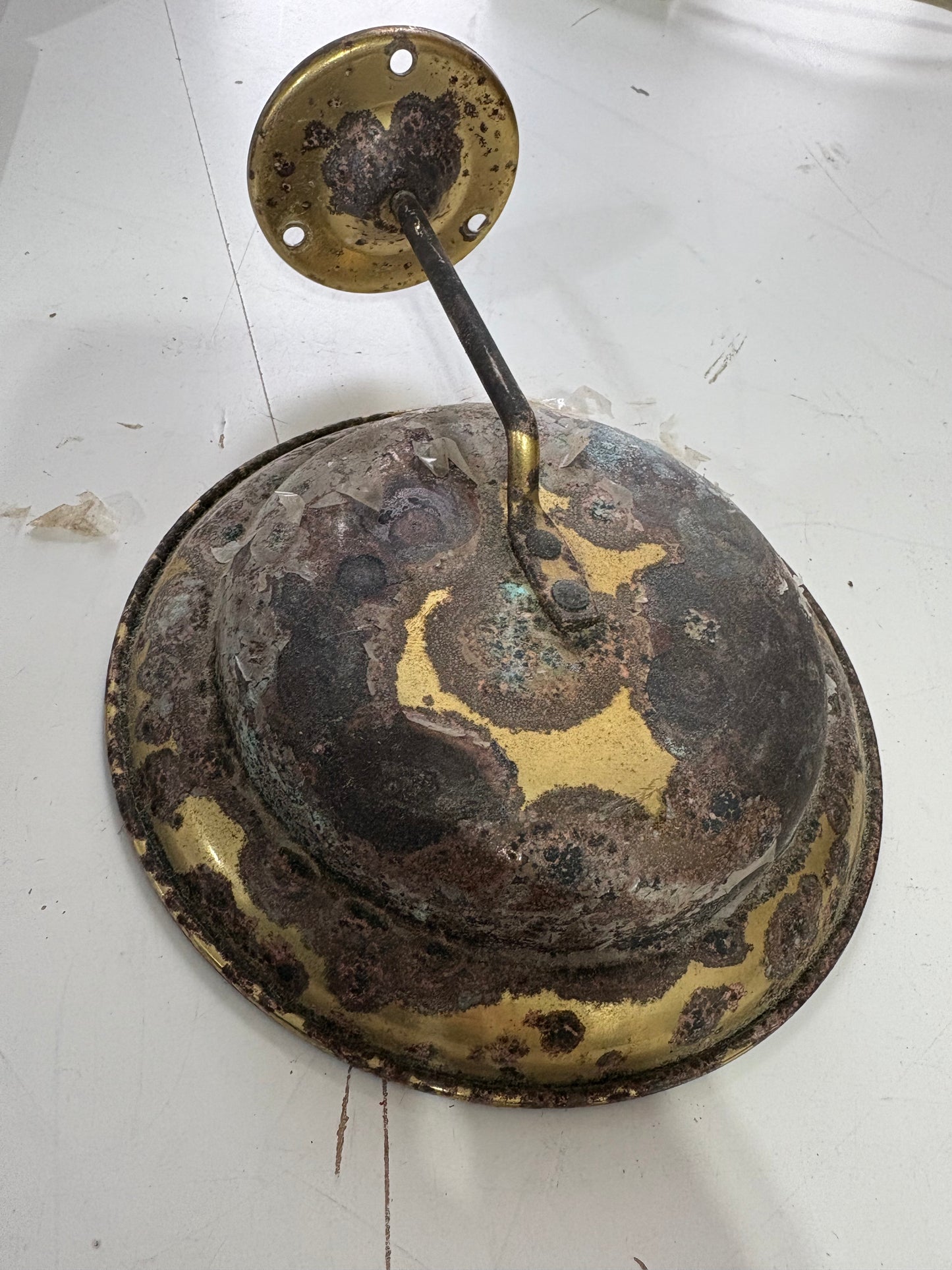 Brass Oil Lamp with base, Gimbal and deflector