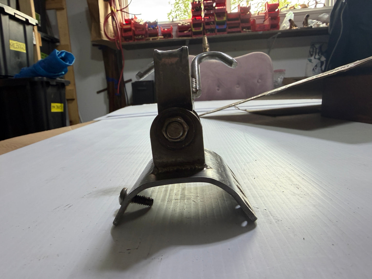 Stainless Steel Gooseneck With Boom Brake - 3" Wide x 3 1/4" Long Base - BENT