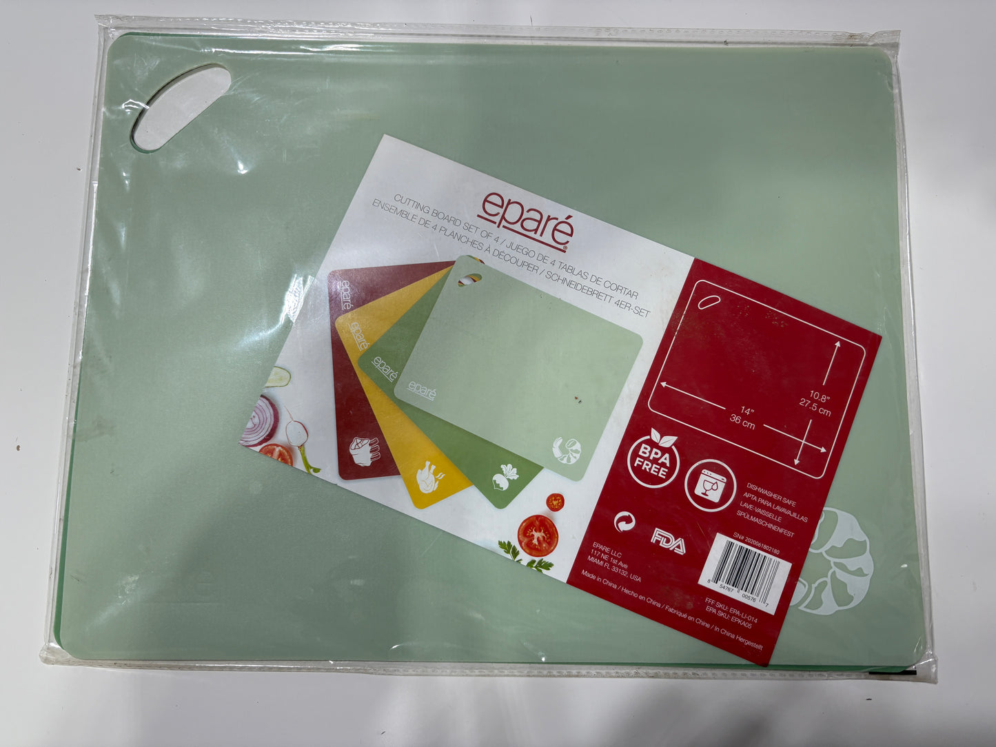 epare' Cutting Board Set of 4 NEW