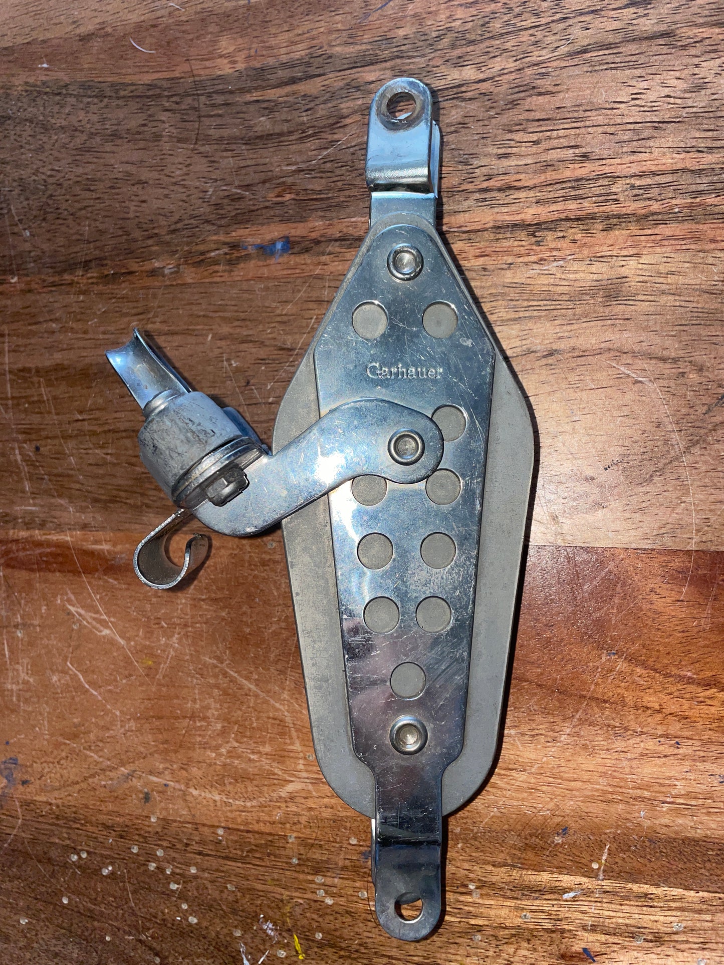 Garhauer Swivel Fiddle Block With Cam Cleat - 2 1/4” & 1 3/4” Sheaves - 3/8” Line