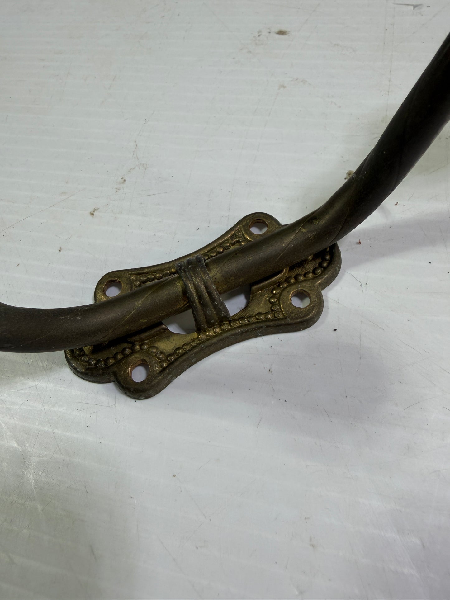 Brass Hook With Porcelain Ends - 6 1/2" Long