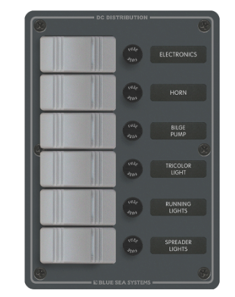 Blue Seas Systems PANEL DC 6 POS WATERPROOF NEW