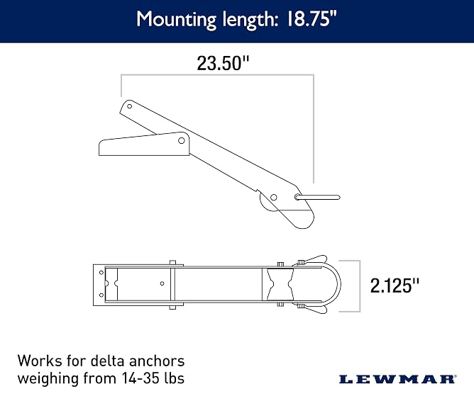 LEWMAR ANCHOR ROLLER EXTENDED NEW