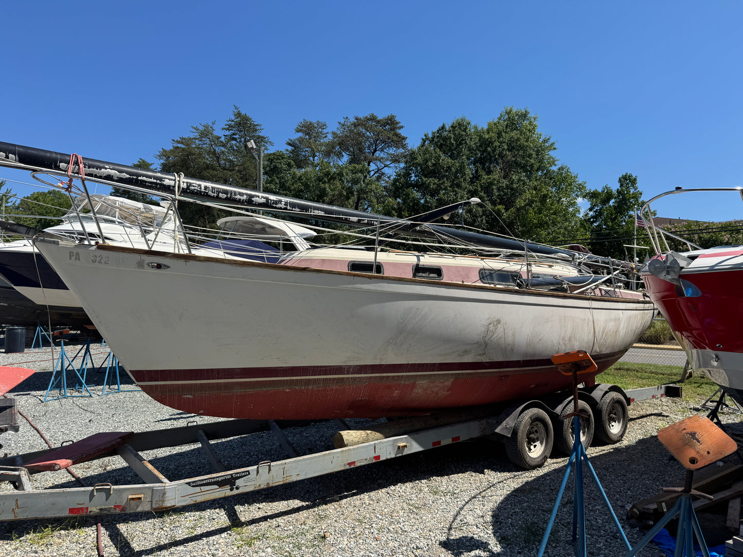 Pearson 323 2 Bow Bimini Frame - 73" Long x 33" Height