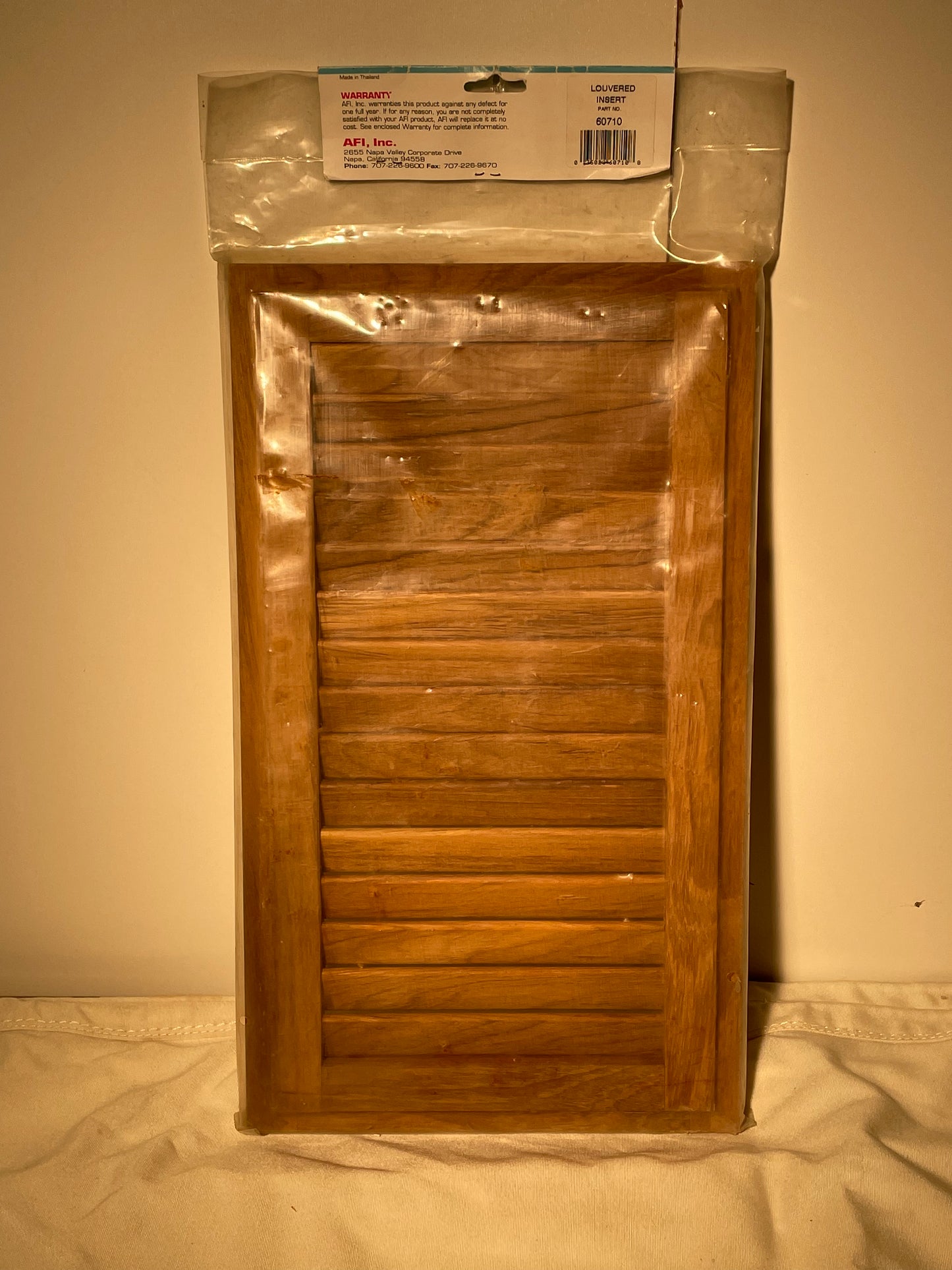 Sea Talk Teak Louvered Door Insert - 16 1/4” x 9 1/2”
