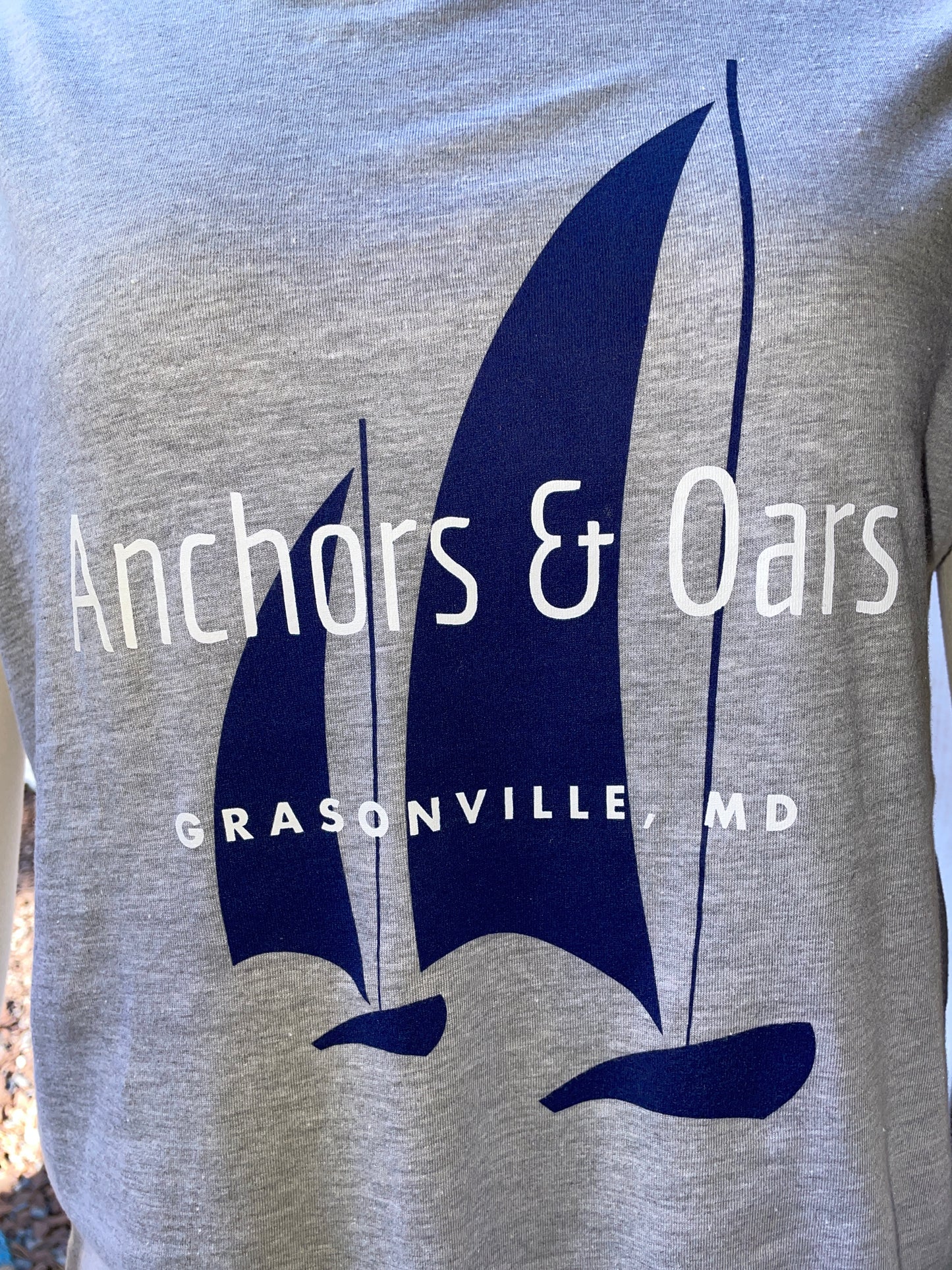 Anchors & Oars Navy Sailboat T Shirt tshirt