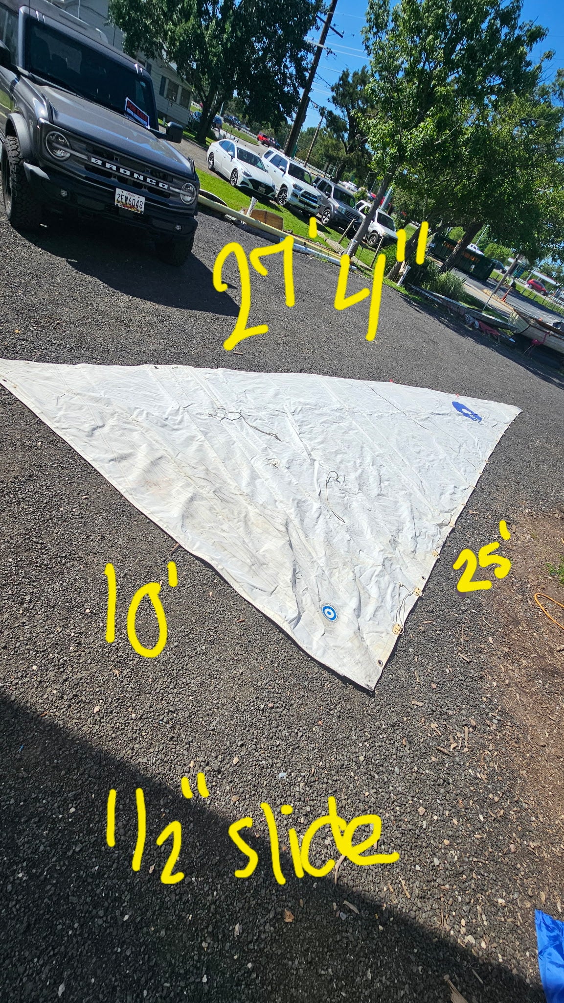 ODAY 272 Main 27'4" Leech x 25' Luff x 10' Foot - 1/2" Slide