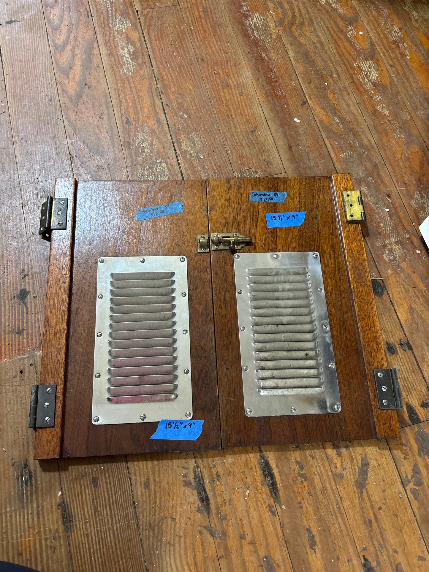 Pair of Columbia 39 Interior Cabinet Doors With Vents - 15 1/2” Long x 9” Wide #67