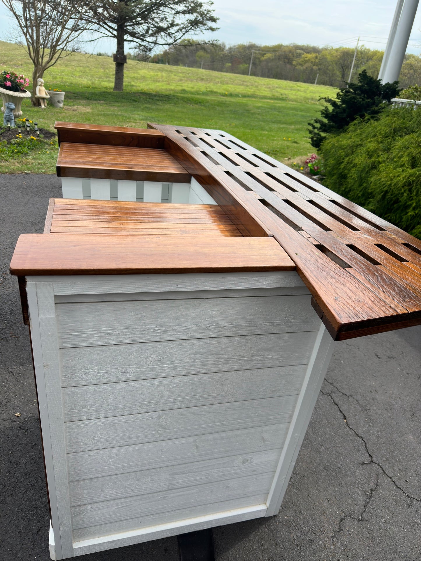 Custom Made Bar From Vintage Teak Swim Platform