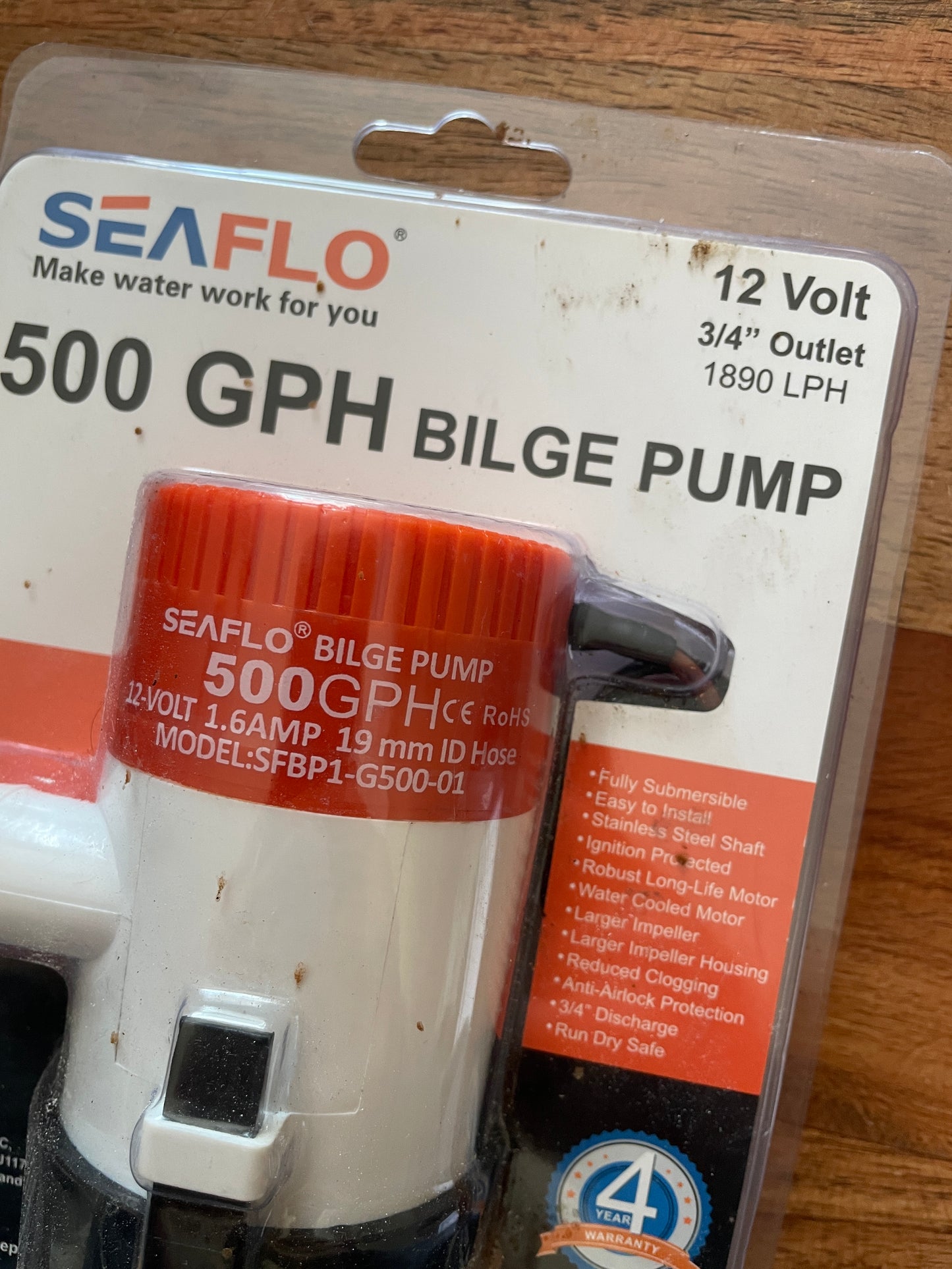 Seaflo 500GPH 12V Bilge Pump NEW