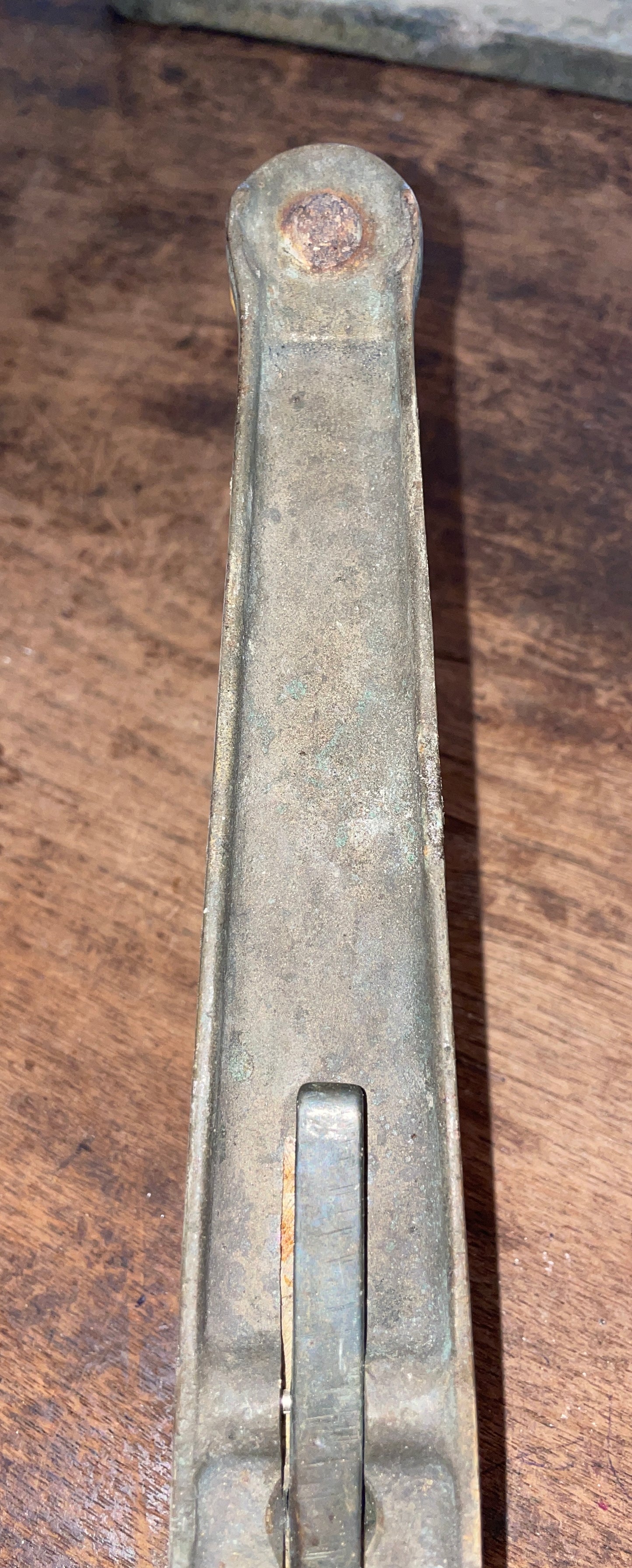 Vintage Bronze 10 1/2” Long Winch Handle- 1 1/2” Insert