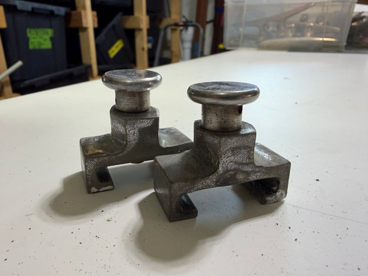 PAIR 1 1/4" Chromed Bronze Adjustable Track Ends