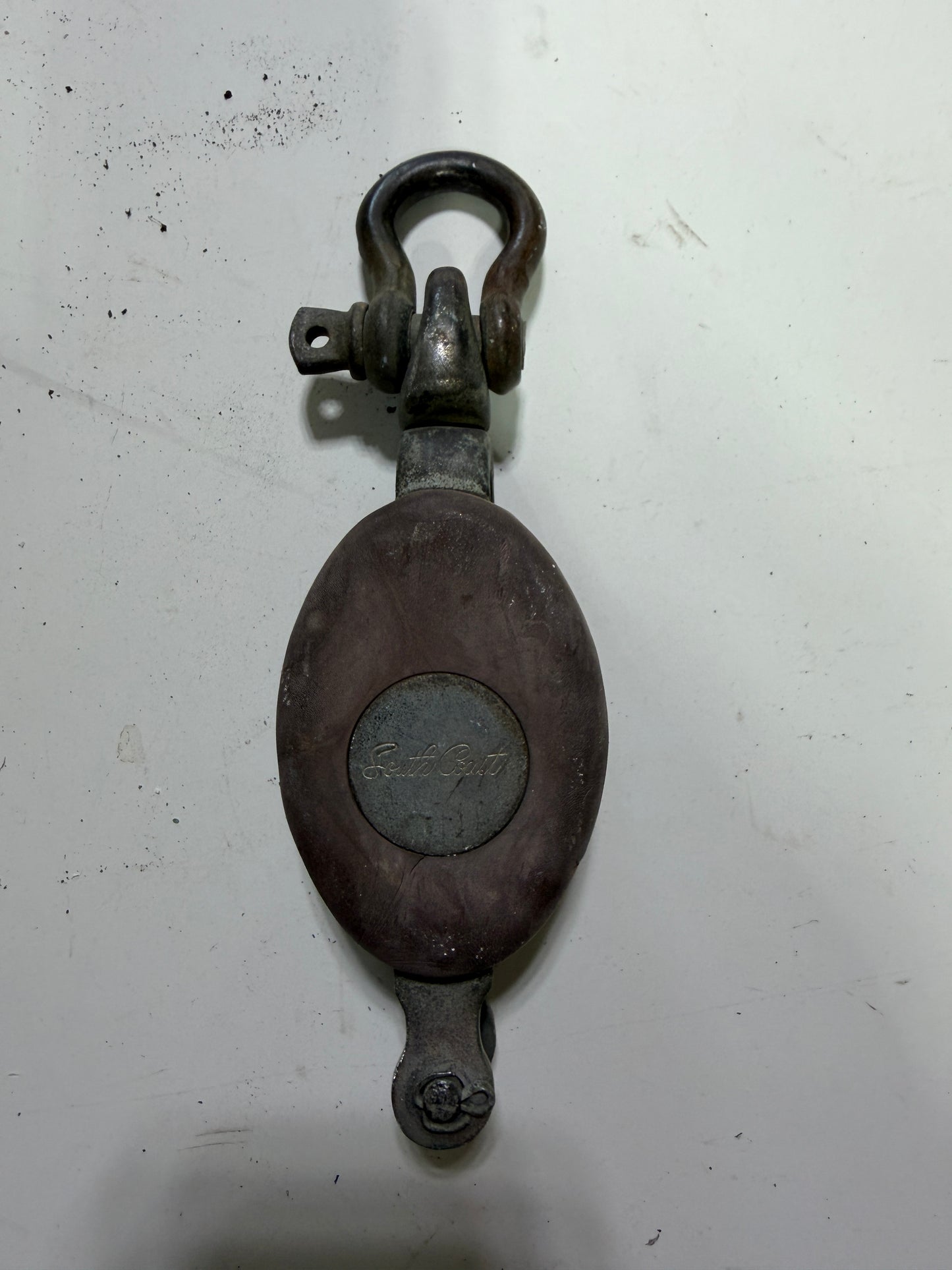 South Coast 1 7/8" Bronze Sheave Block With Beckett & Shackle - 3/8" Line