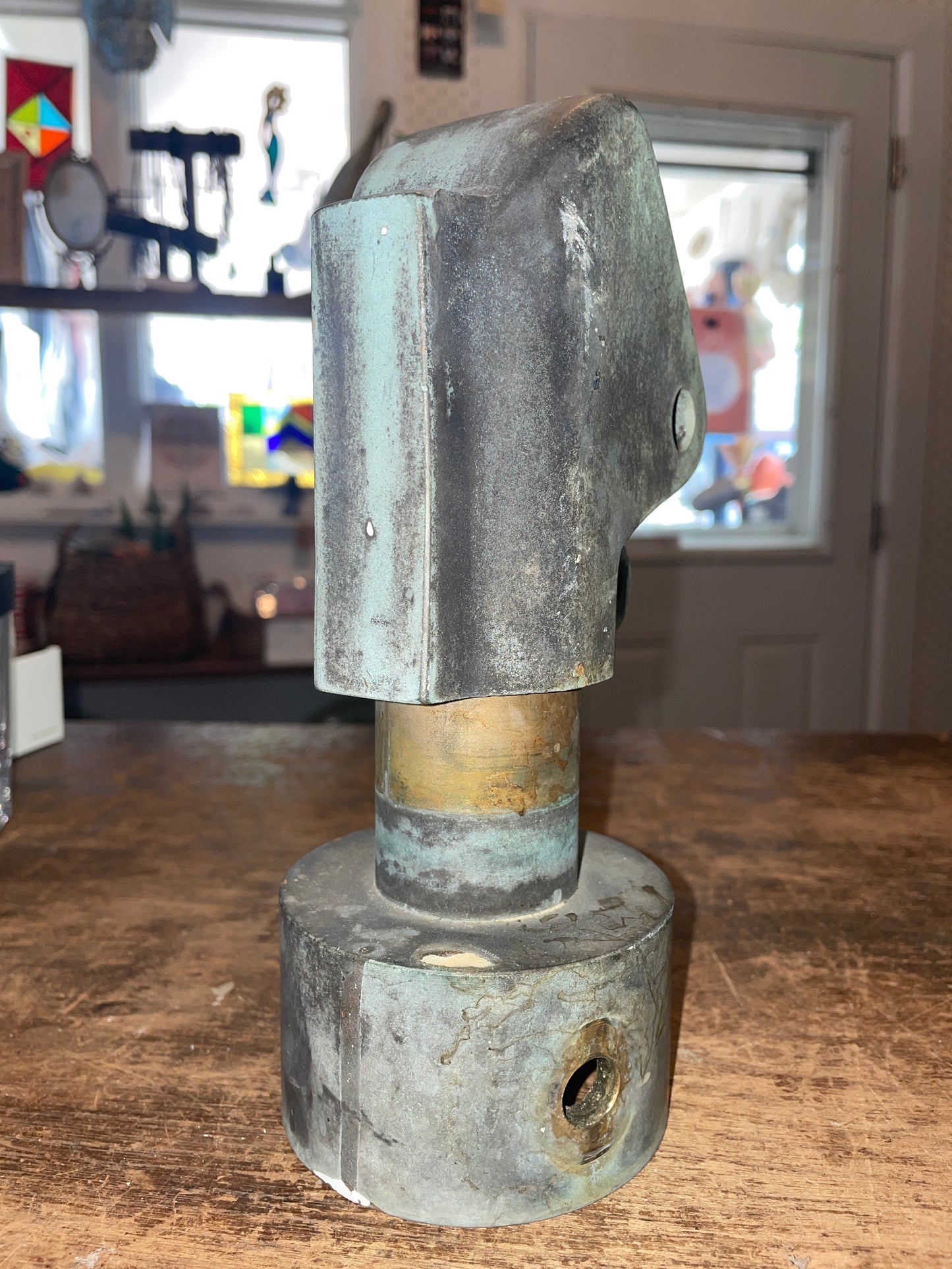 Solid Bronze Tiller Part Off A Columbia 38