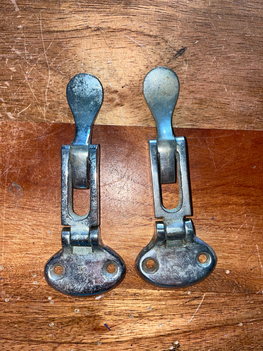 Pair Chromed Bronze Latches