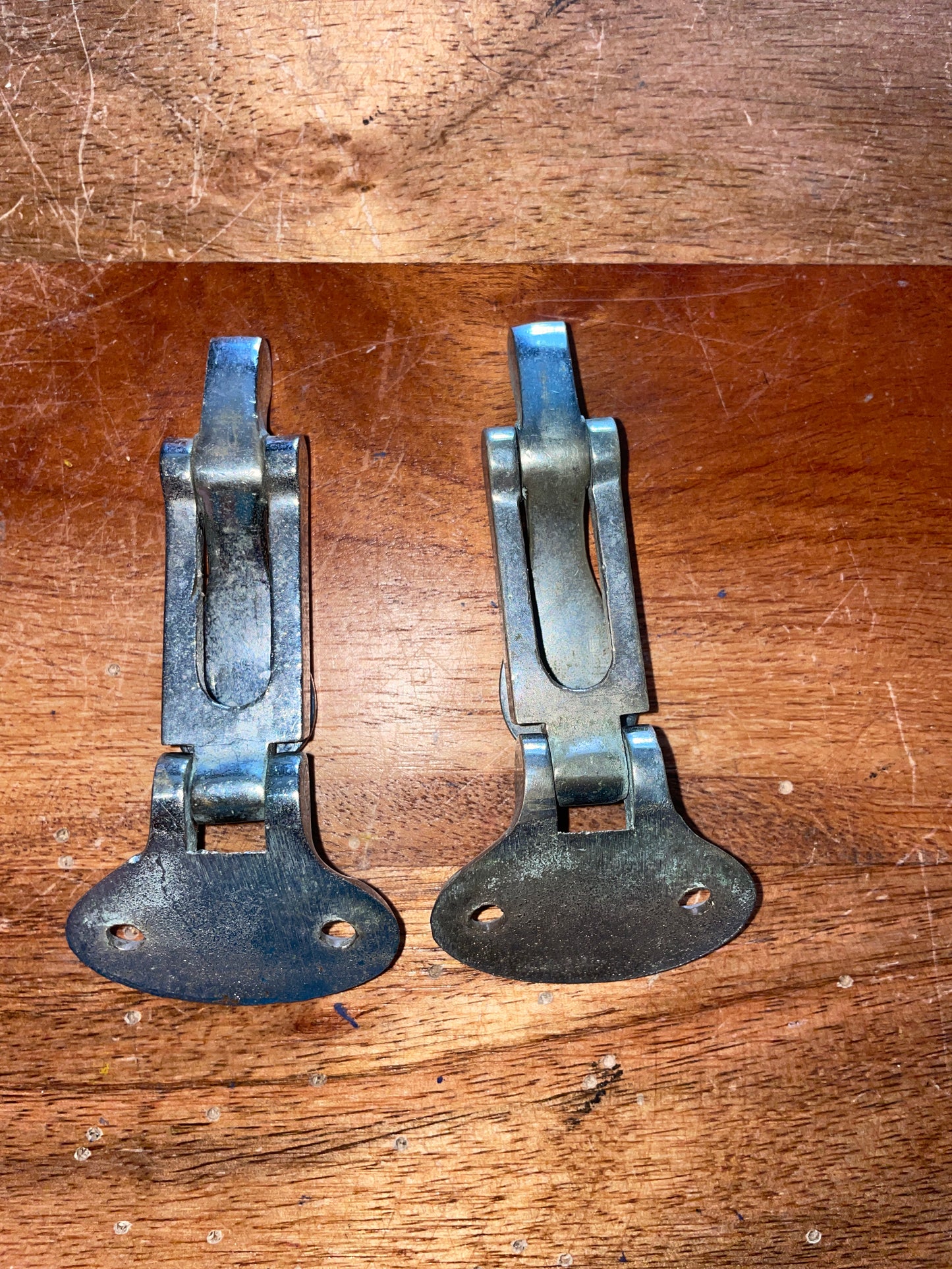 Pair Chromed Bronze Latches