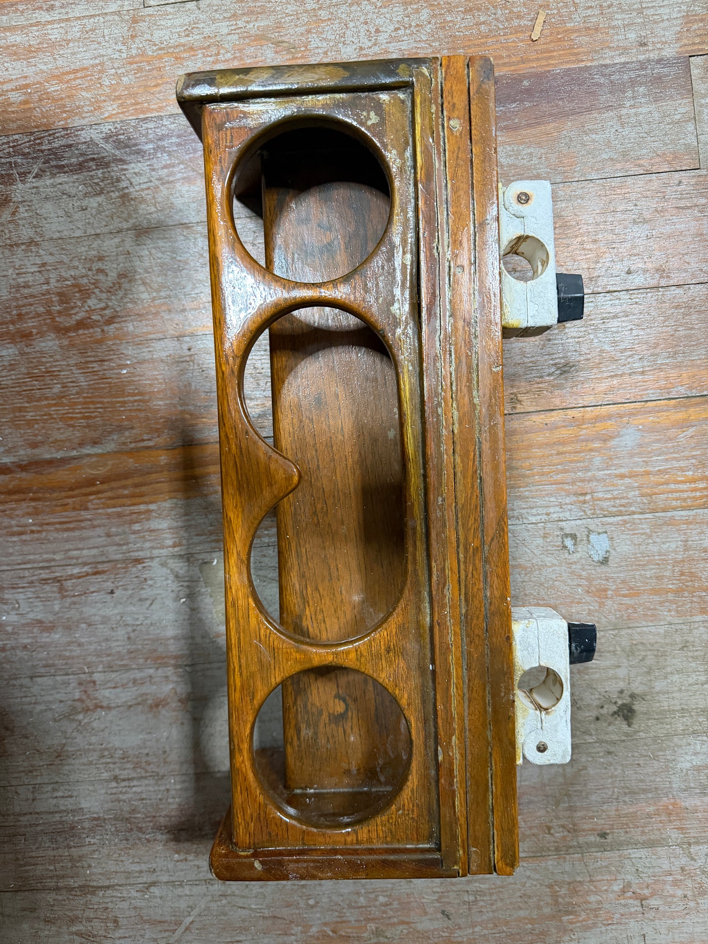 Teak 4 Cup Holder - 9.5" Center to Center
