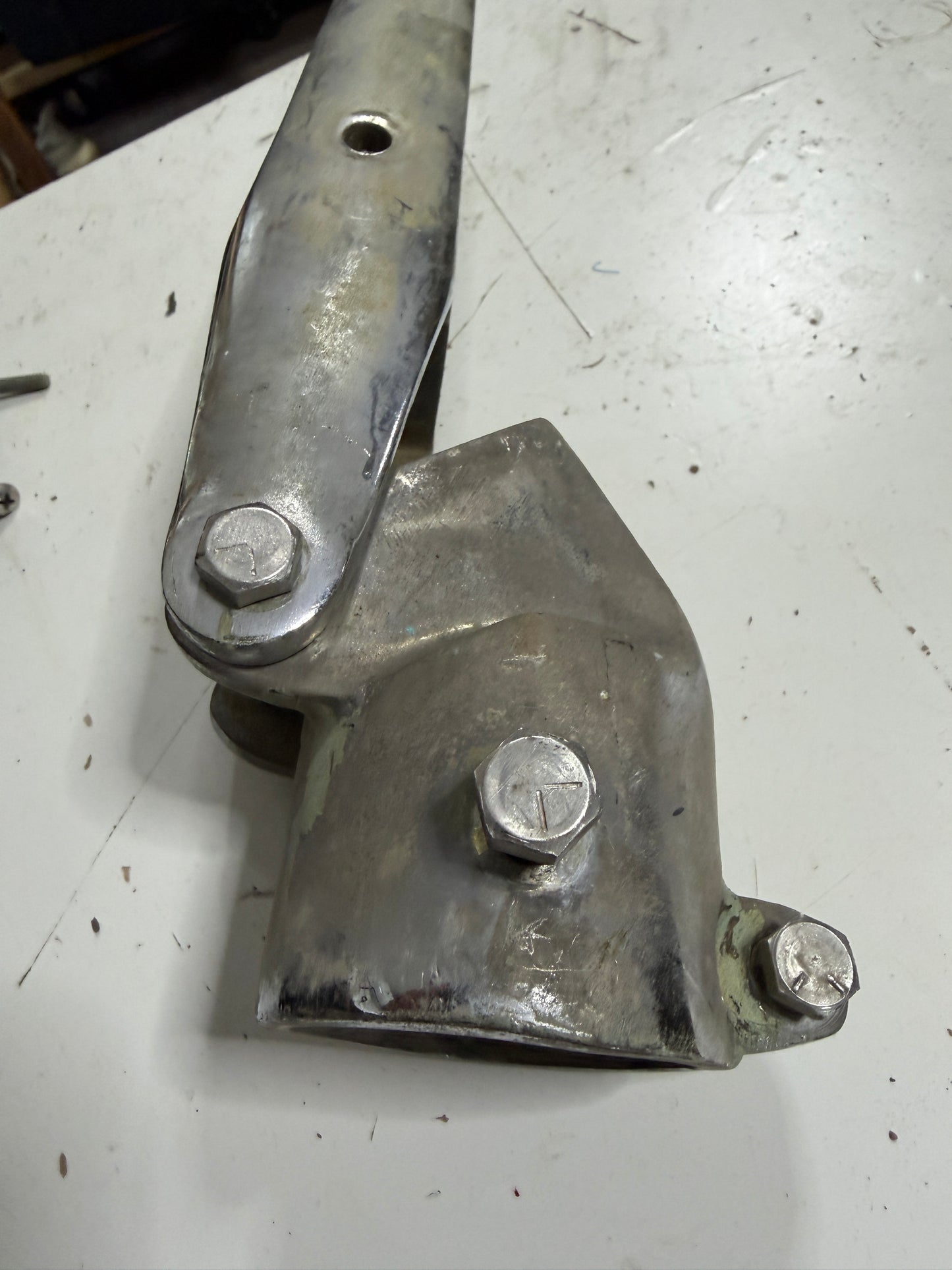 Chromed Bronze Tiller Strap & Rudder Cap -- #23