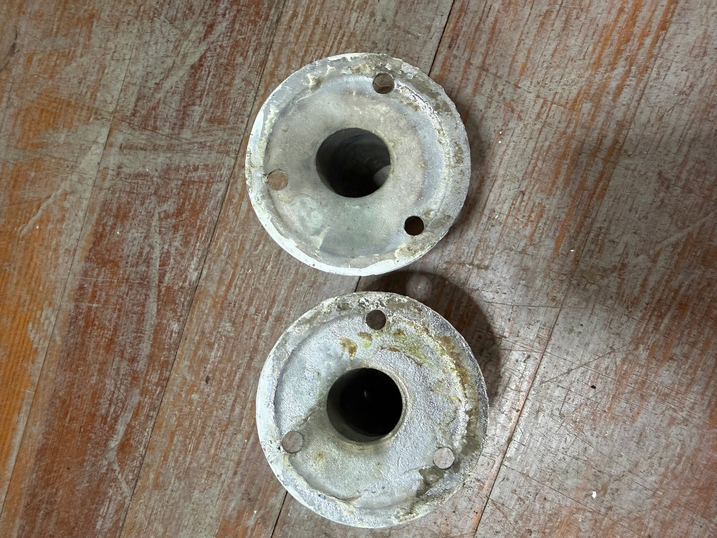 PAIR 1" Chromed Bronze Angled Base - 3" Base Diameter