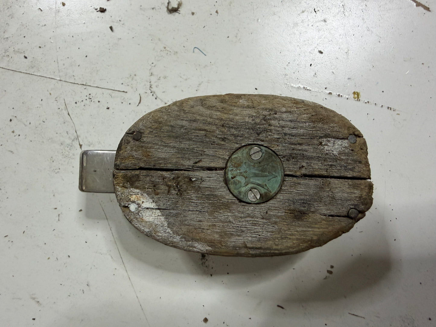 Vintage Merriman Wooden Block - 2 1/4" Chromed Sheave - 3/8" Line