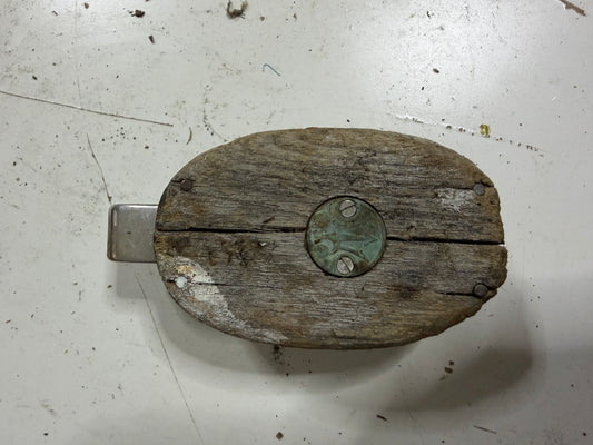 Vintage Merriman Wooden Block - 2 1/4" Chromed Sheave - 3/8" Line
