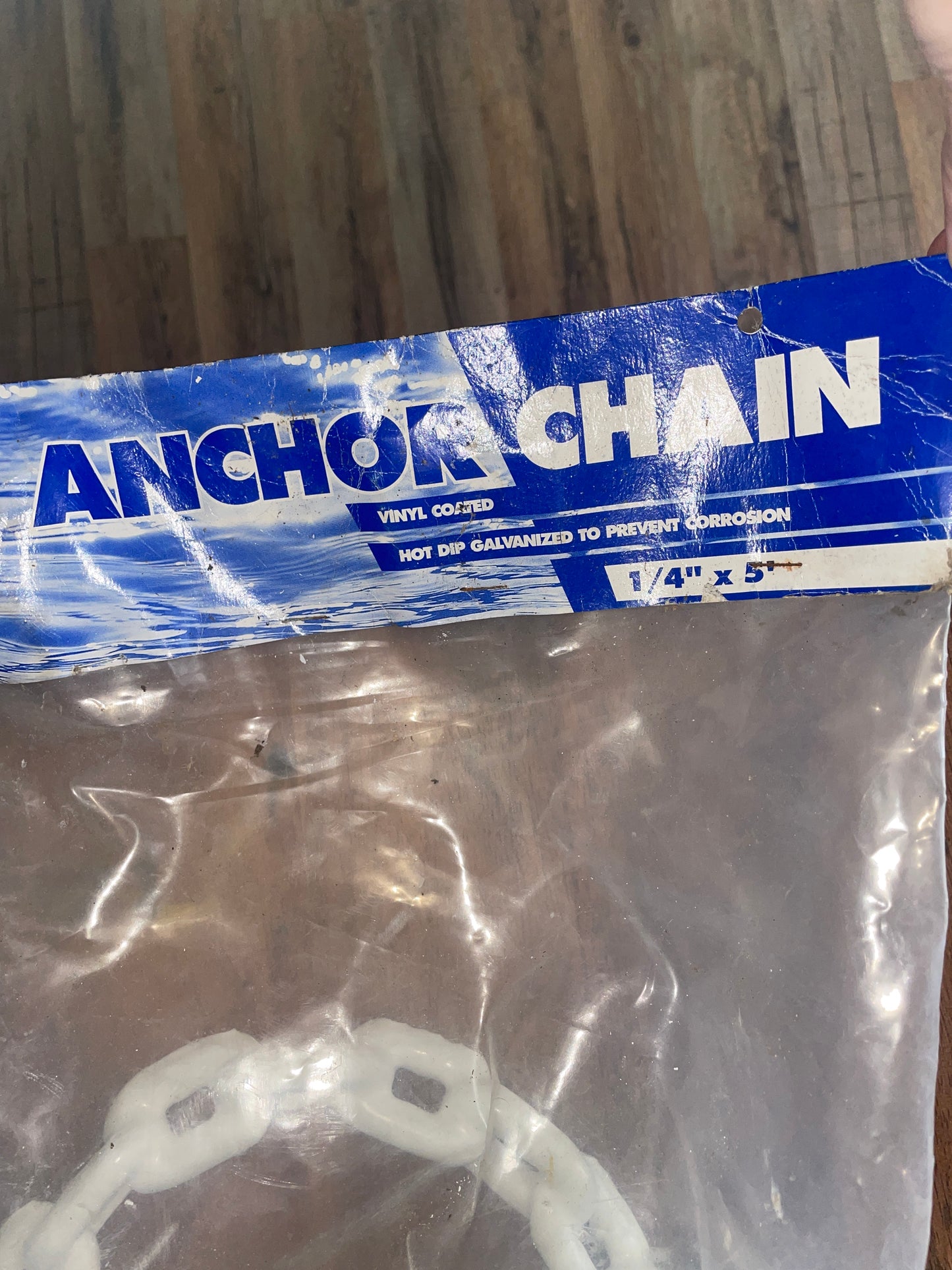 ACCO 1/4” x 5’ Long Vinyl Coated Galvanized Anchor Chain - NEW