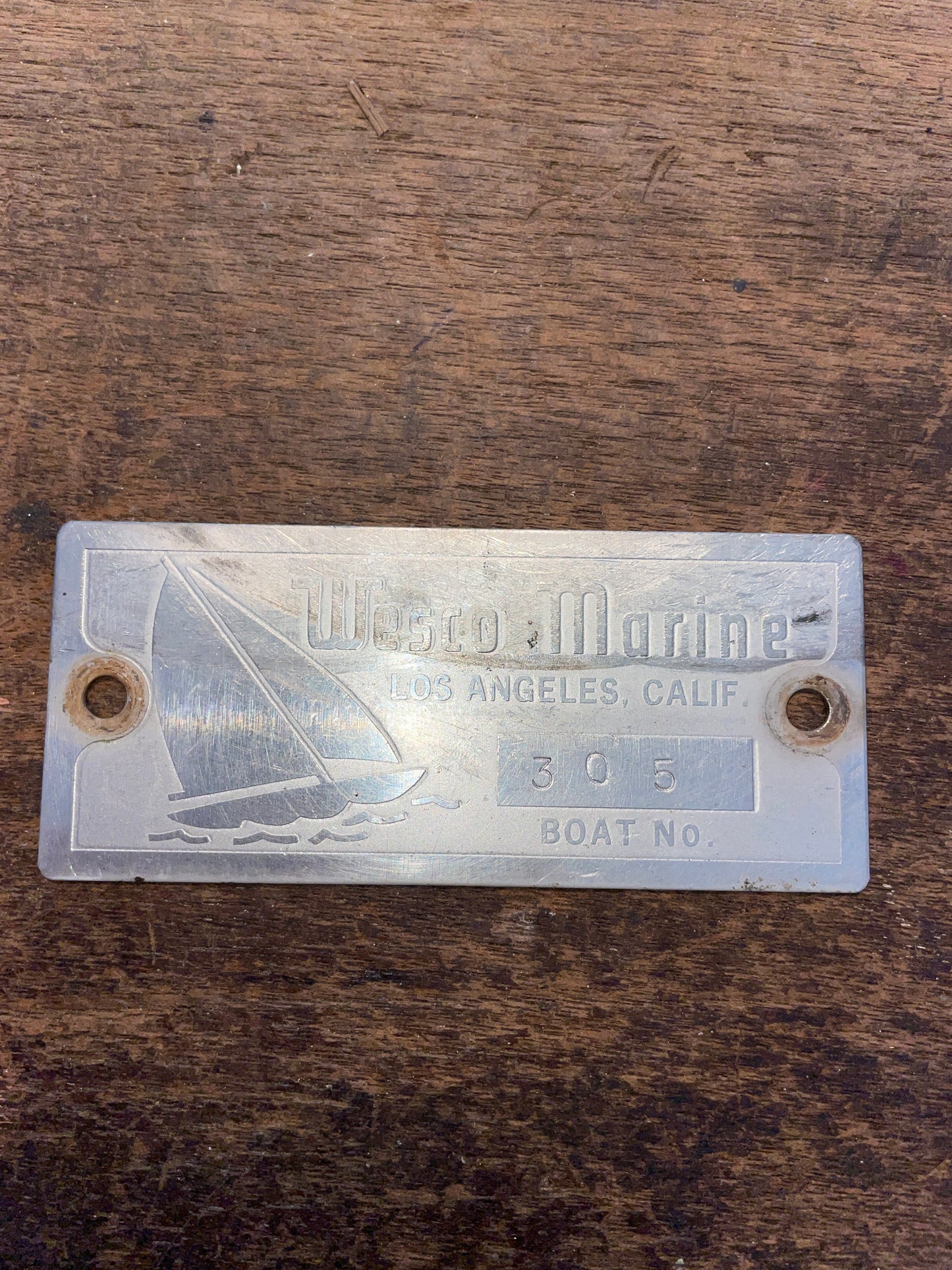 Wesco Marine Builders Plate Off Columbia 26