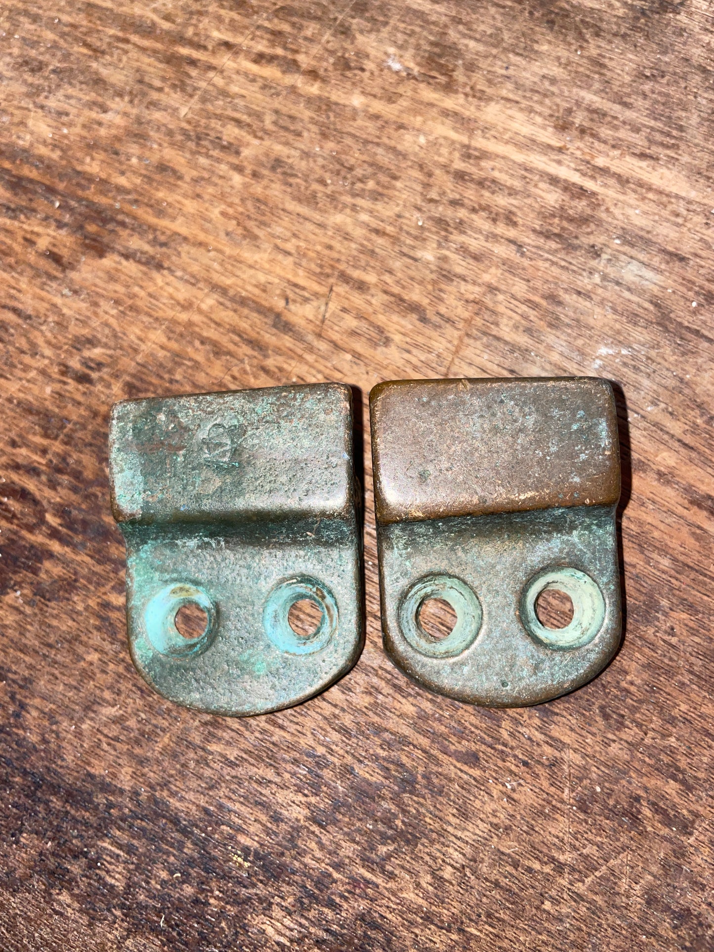 Pair Of 1 1/4” Bronze Track Ends