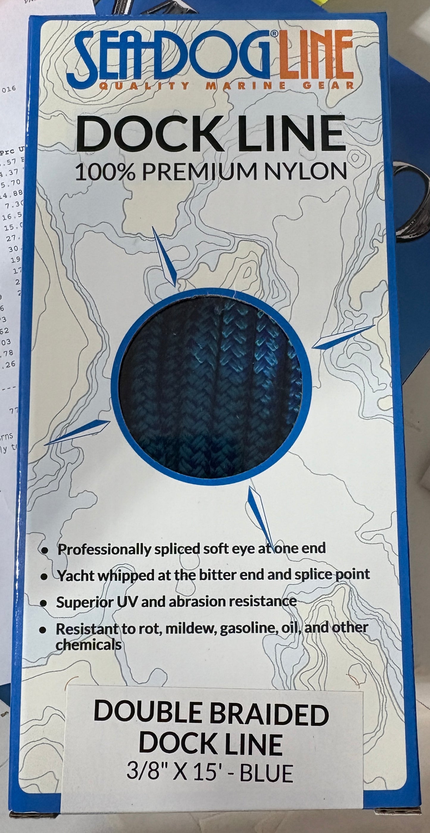 Sea Dog Double Braided Dock Line 3/8"x 15' Blue NEW