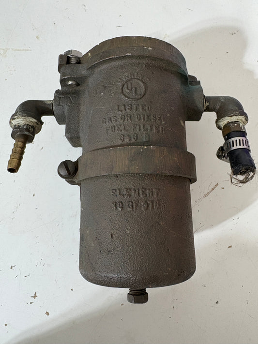 Groco Brass Canister type fuel filter GF-375. For use with gasoline or diesel