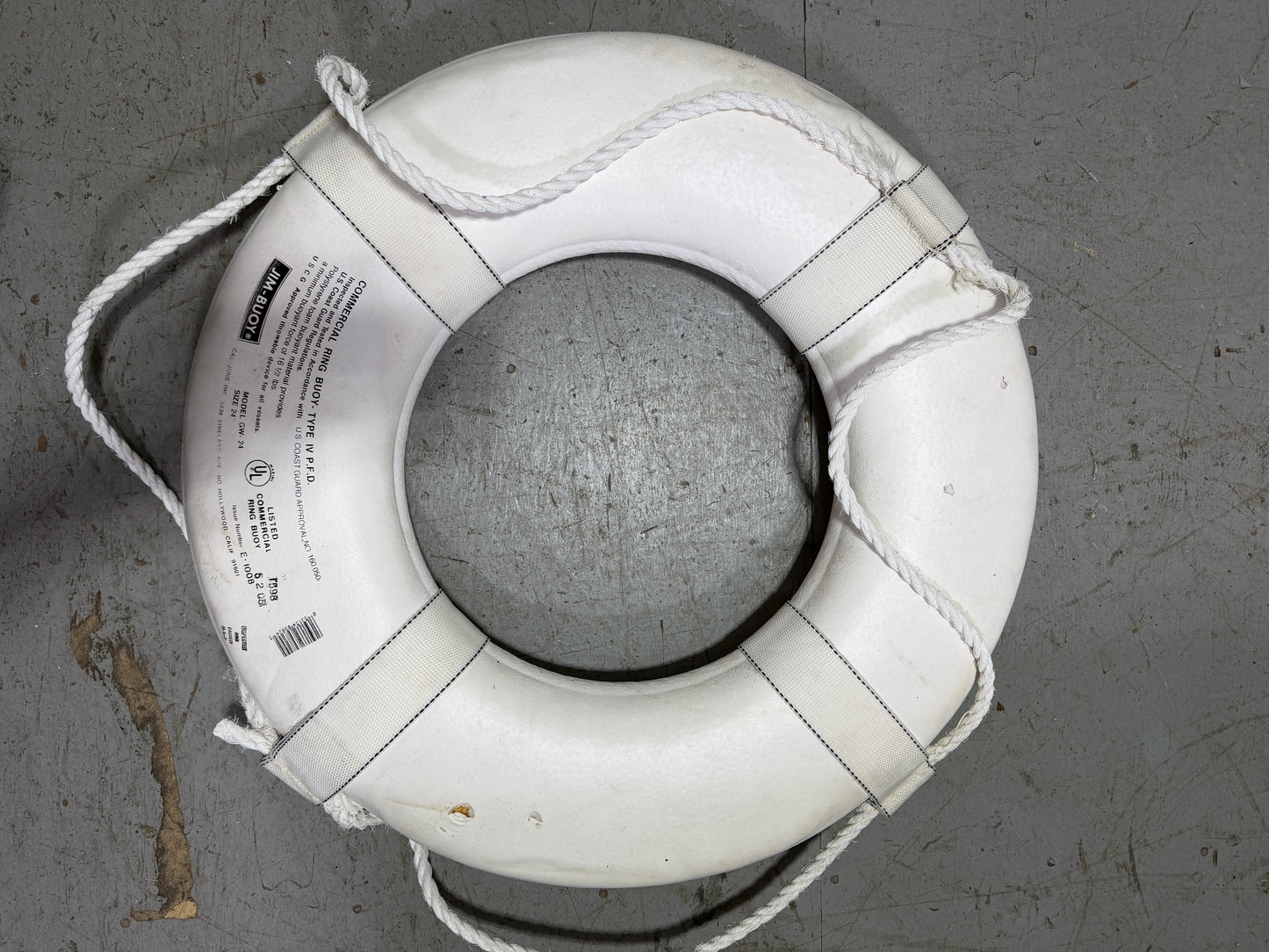 Jim Buoy MODEL GW-24 - 24" White Life Ring