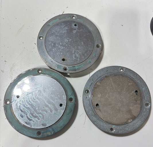 Nicro Marine Chromed Bronze Deck Plate 4" inside dia LOT of 3