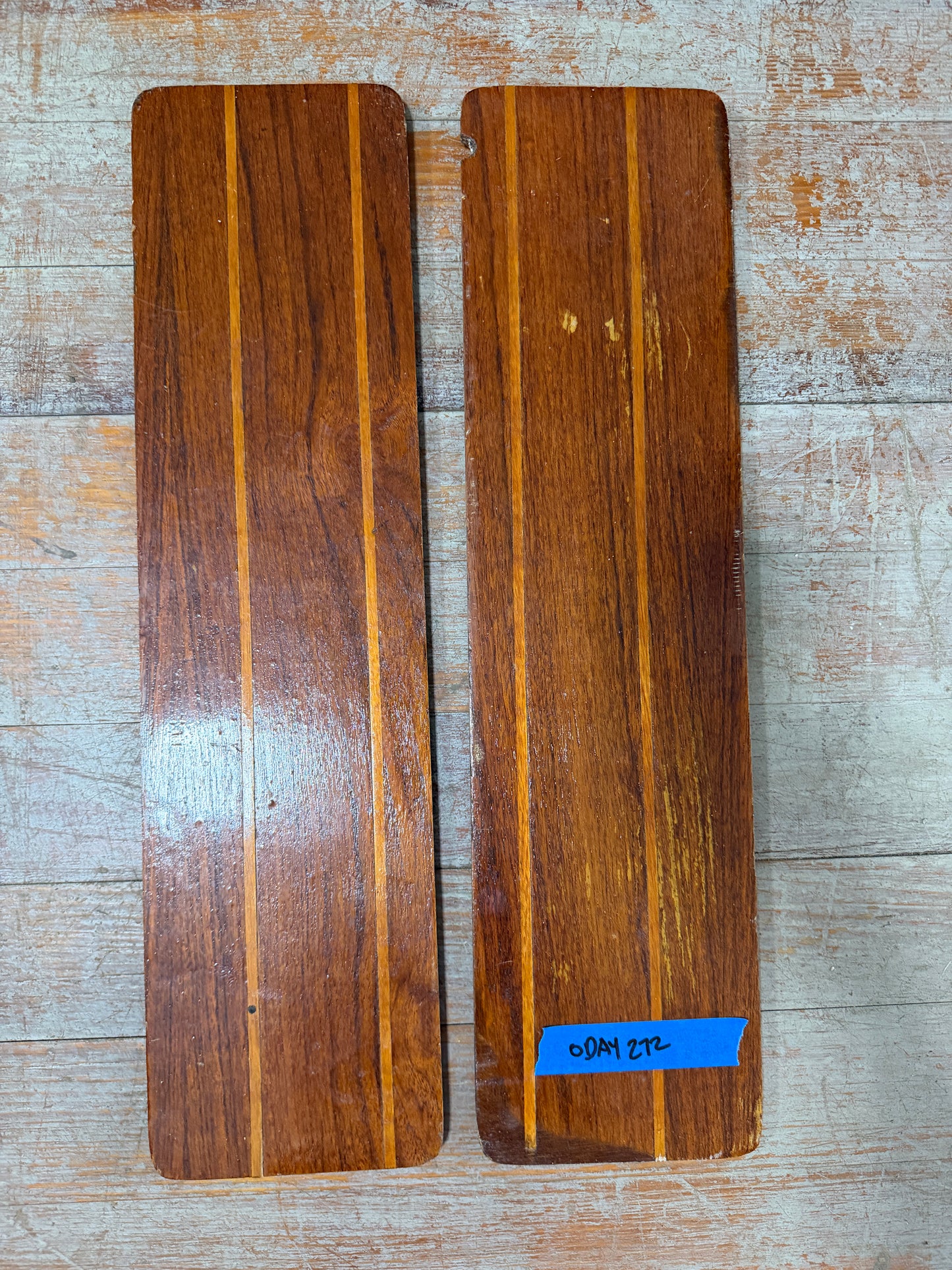 PAIR Teak & Holly Boards - 22 5/8" Long x 5 7/8" Wide x 1/2" Thickness - Oday 272 --  #338