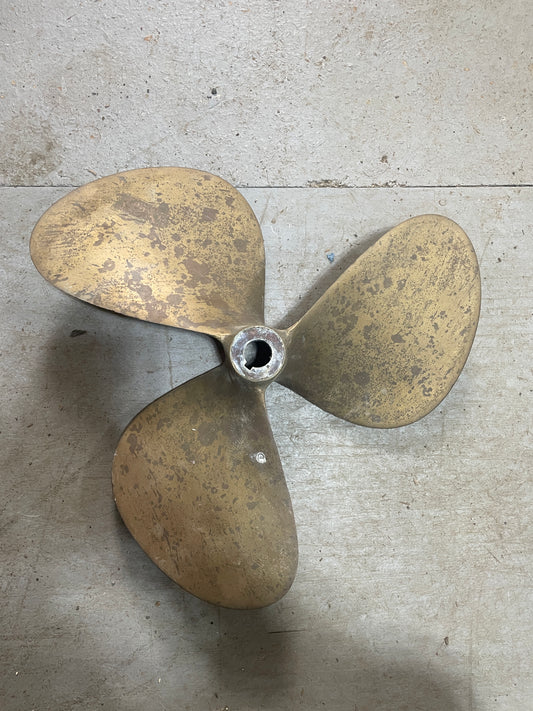 3 Blade 15RH10 1” Tapered Keyed Shaft Brass Propeller- OFF Columbia 40