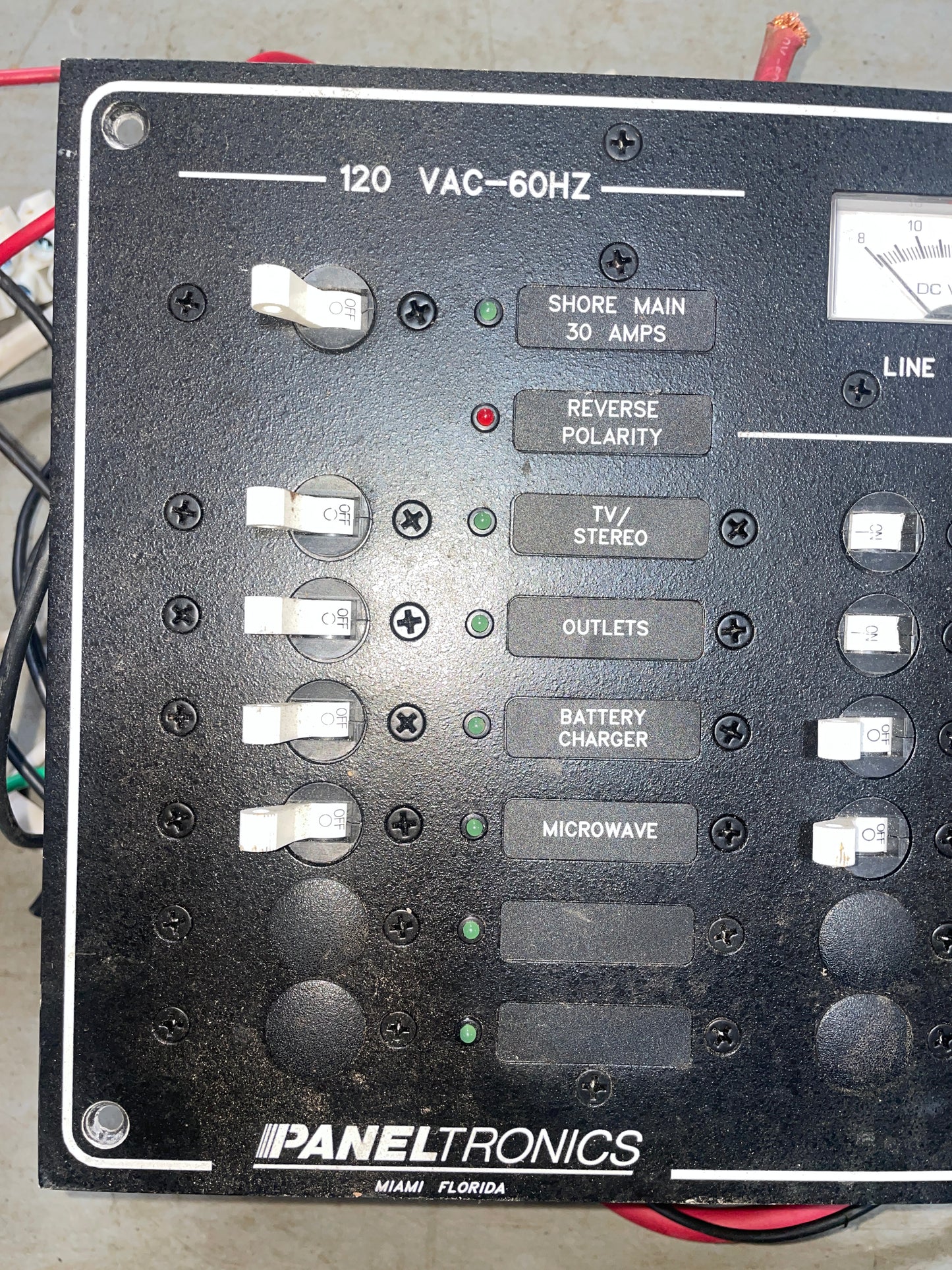 19 Switch 120VAC - 12VDC Paneltronics Electrical Panel - BROKEN SWITCHES