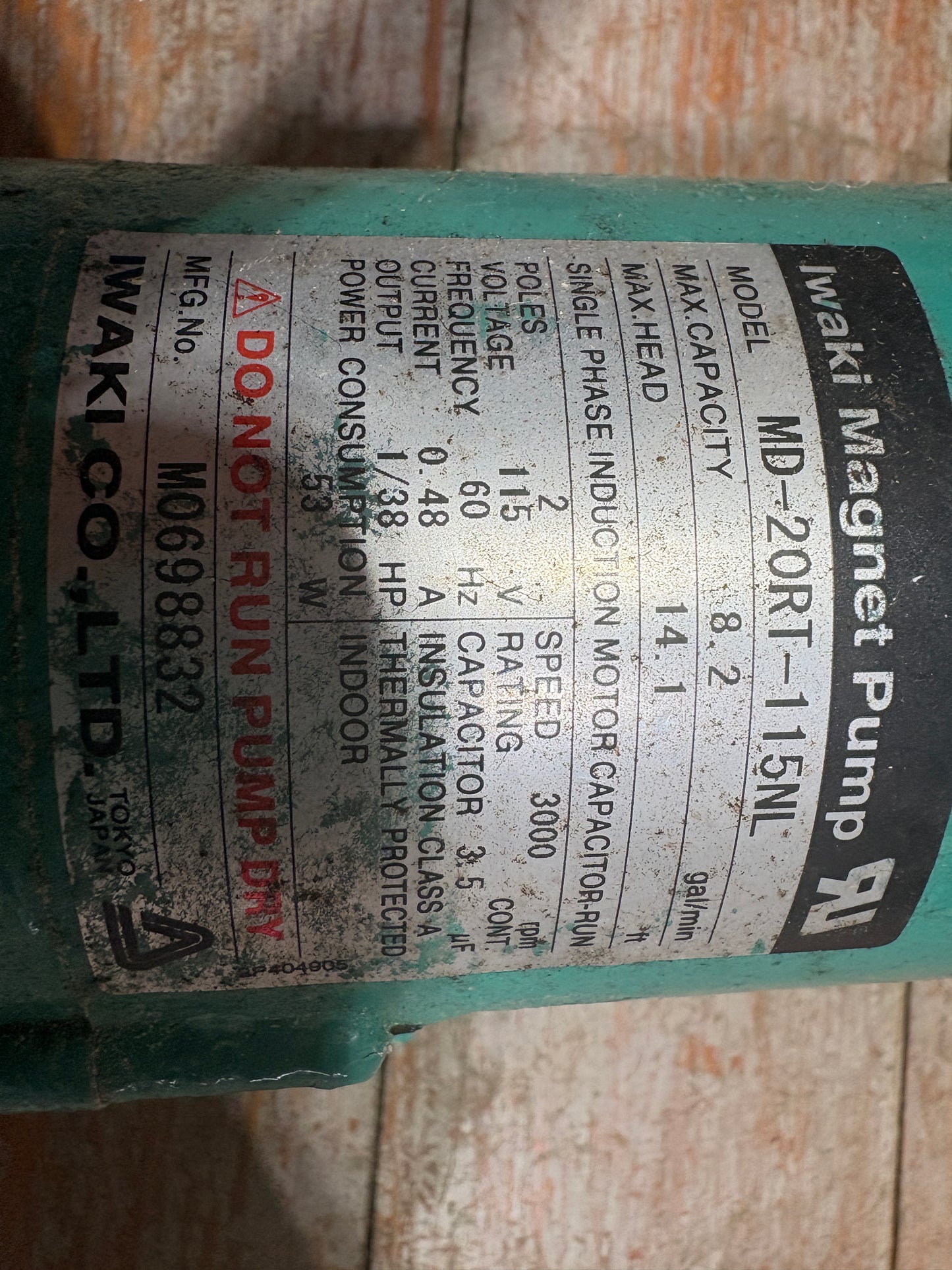 Iwaki Magnet Pump MD-20RT-115NL